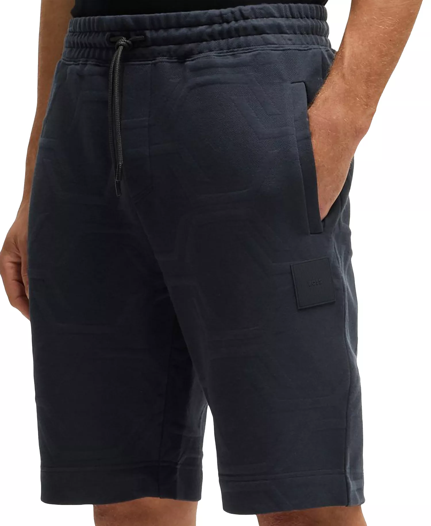 Men's Hexagonal Quilting Relaxed-Fit Shorts - Dark Blue - 2XL