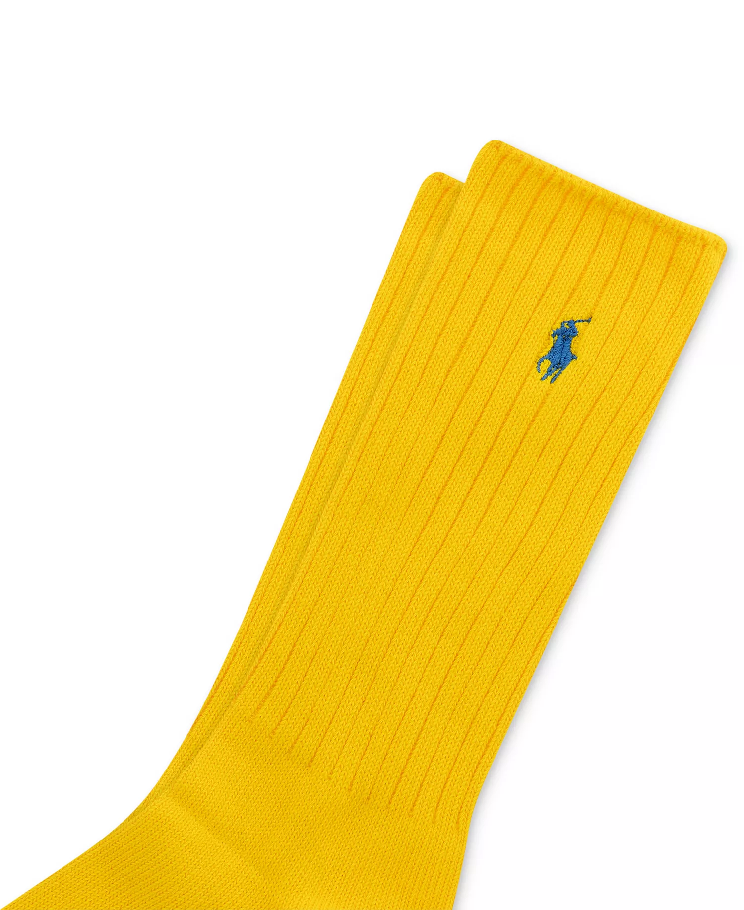 Men's Cotton Rib Crew Socks - Yellow - 10-13
