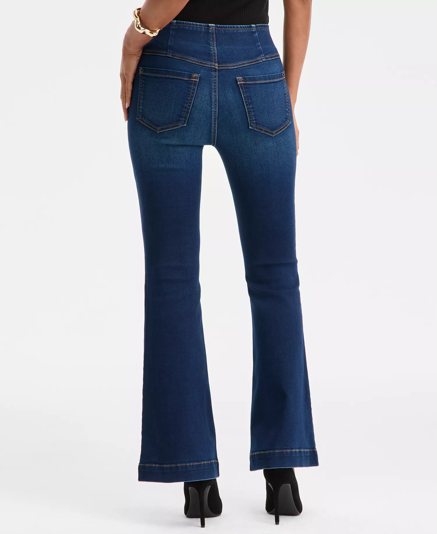 Women's High-Rise Pull-On Flare-Leg Jeans, Macy's Exclusive - Cranberry Wash - 10