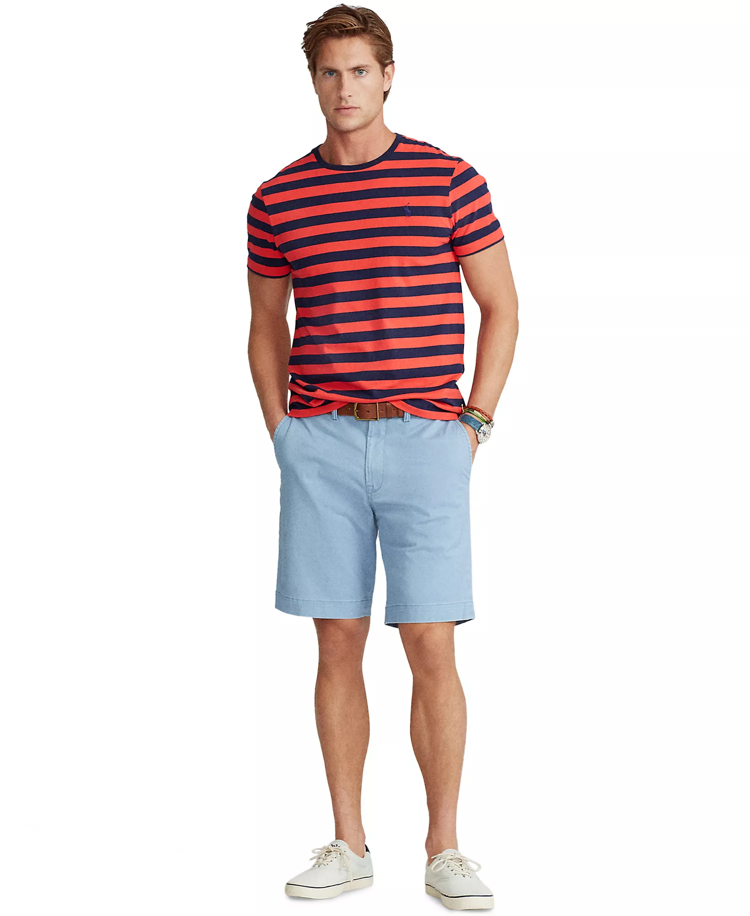 Men's 9.5-Inch Stretch Classic-Fit Chino Shorts - Channel Blue - 28