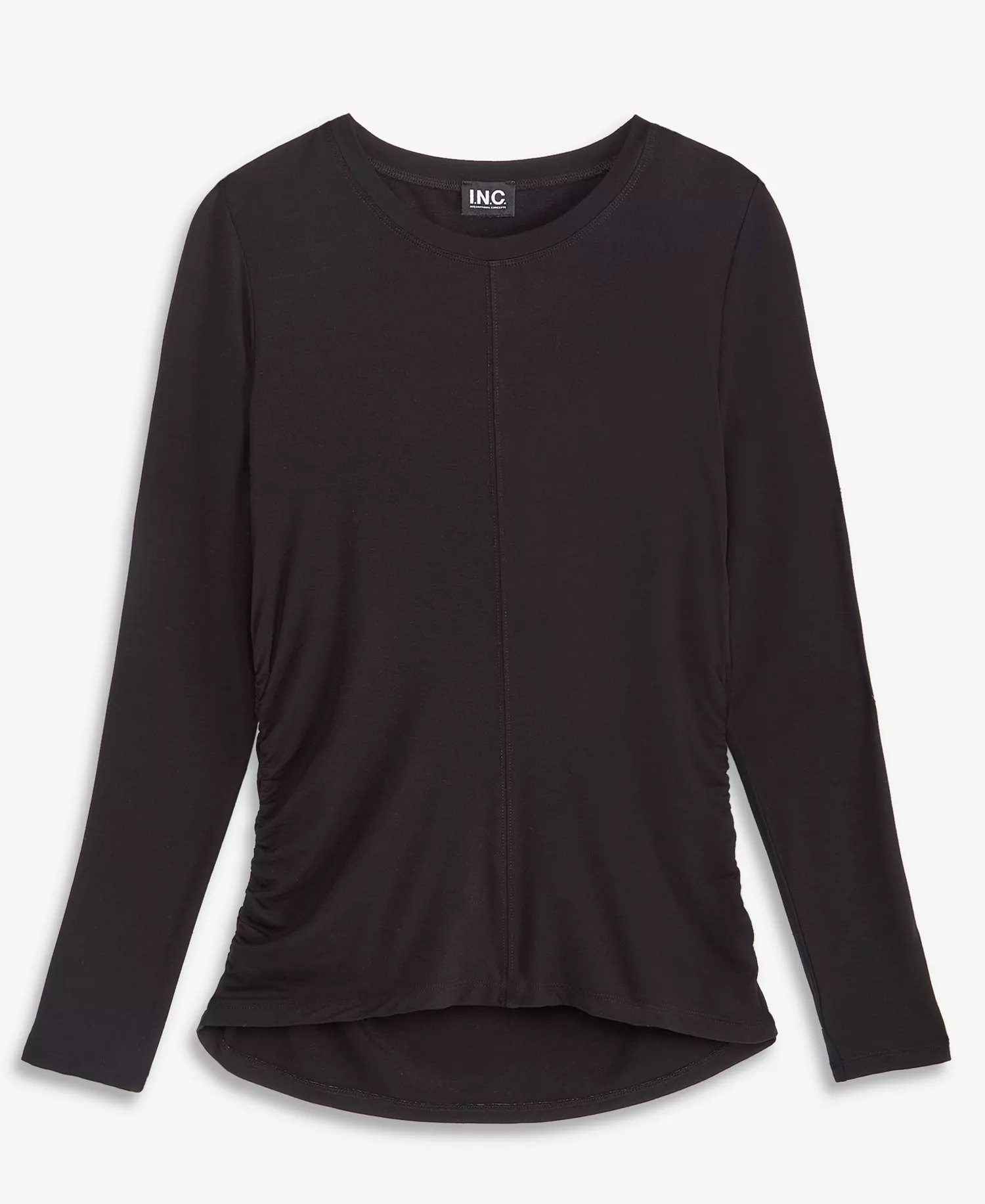 Women's Long-Sleeve Knit Top, Macy's Exclusive - Deep Black - L
