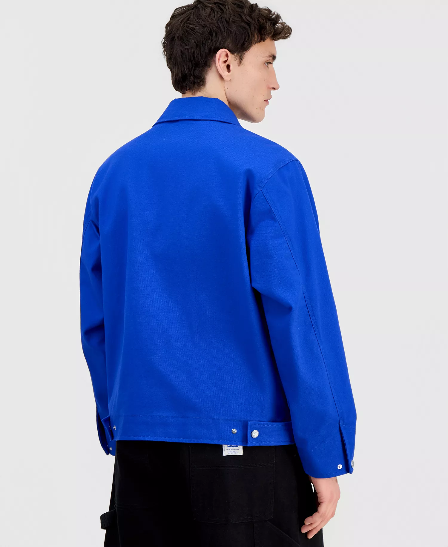 Men's Cotton-Blend Zip Jacket - blue - 2XL