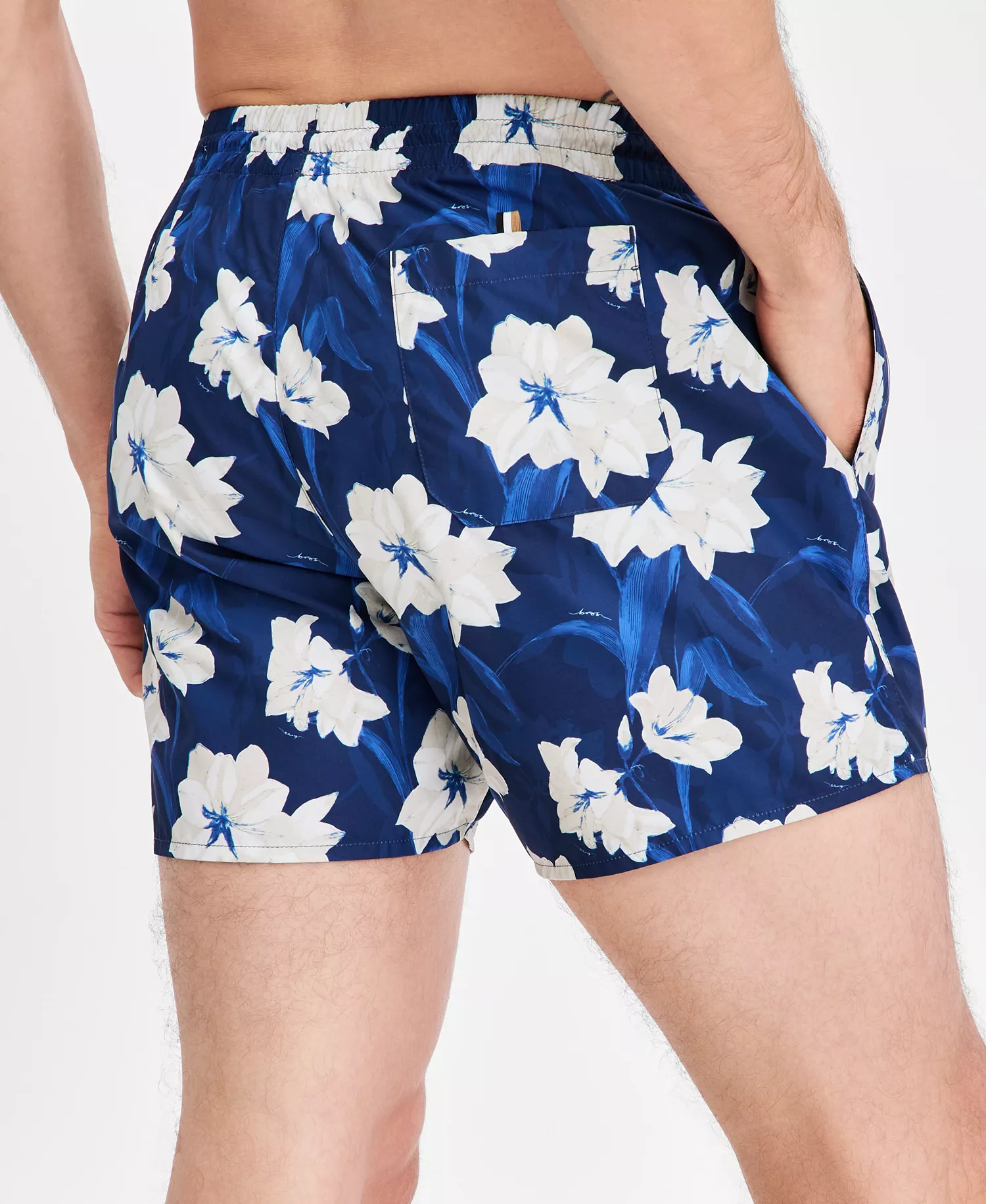 BOSS by Men's Tropical Print 5" Swim Shorts & Tropical Printed Button-Down Swim Shirt - Blue Floral - 2XL
