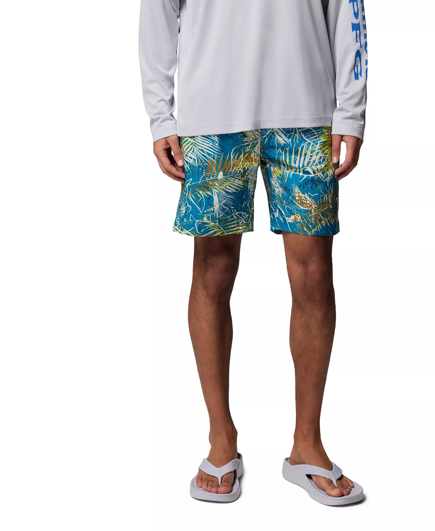 Men's Performance Fishing Gear Rambler Printed Water Shorts - Blue echo hooked up - 2XL