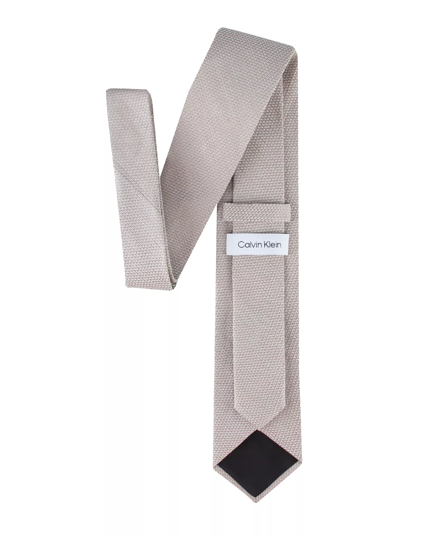 Men's Textured Solid Silk & Linen Tie - Taupe - ONE SIZE