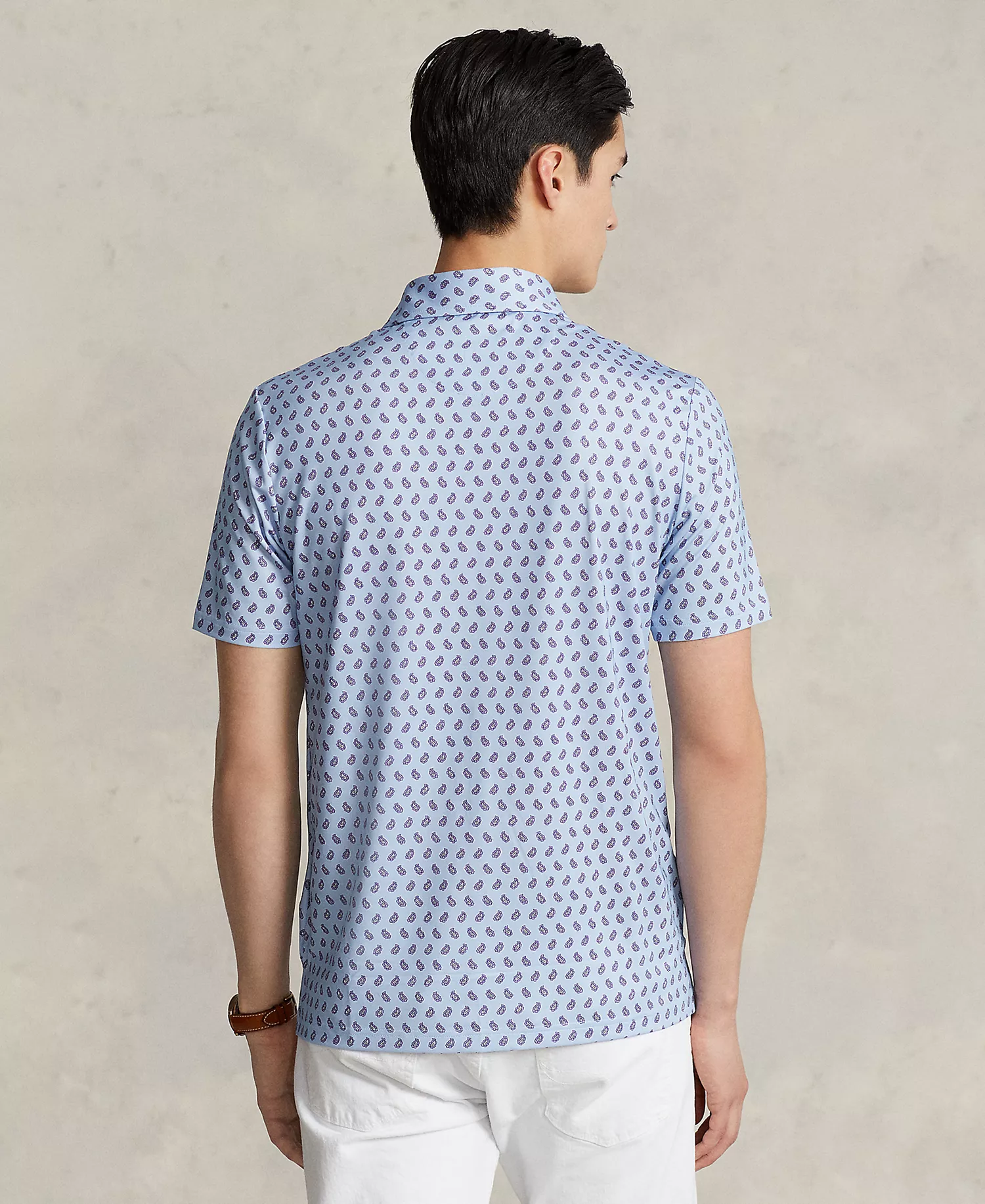 Men's Classic-Fit Performance Jersey Polo Shirt - Elite Blue Gansett Foulard - 2XL