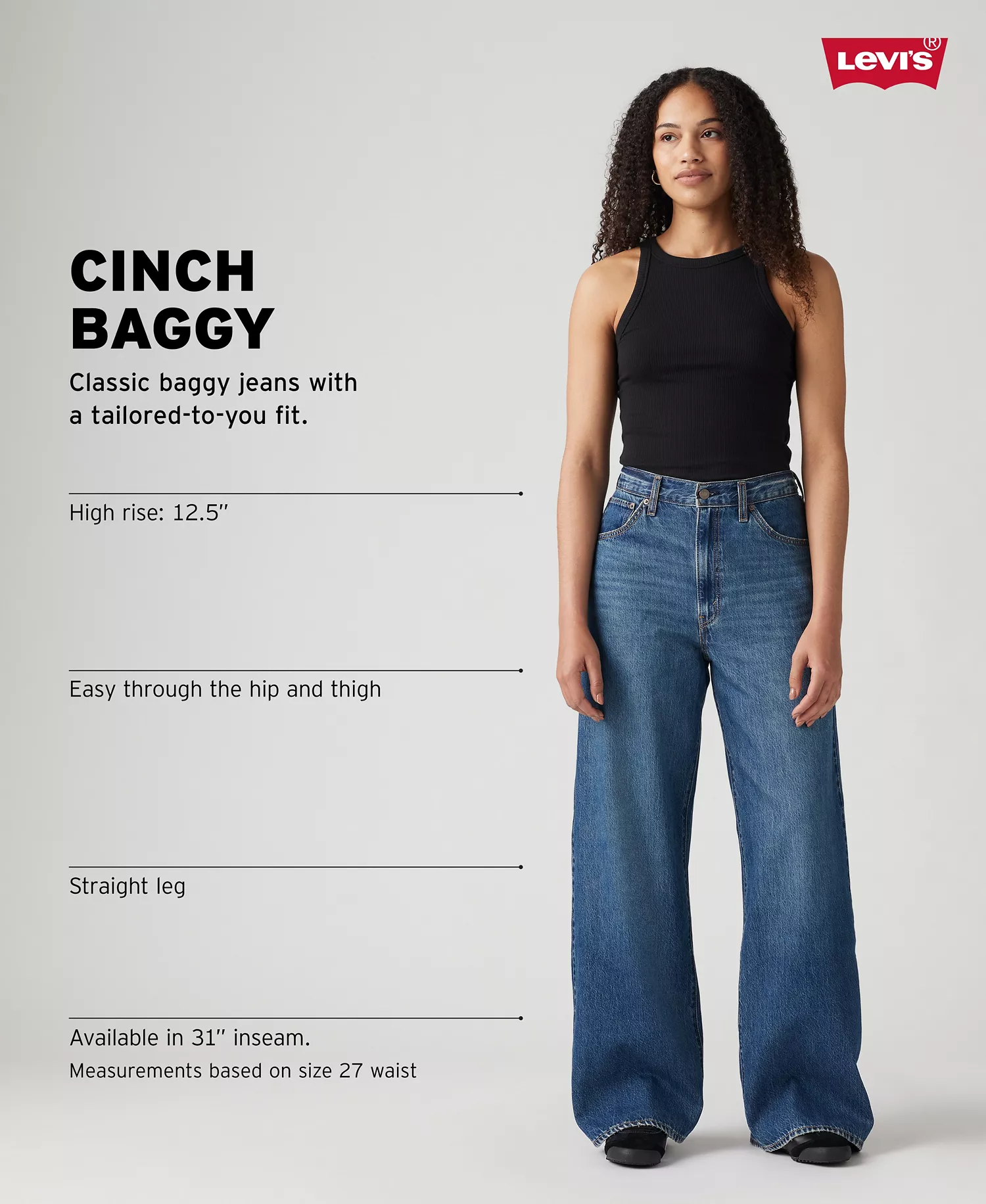 Women's Cinch-Waist Lightweight Baggy Jeans - Capturing Moments - 24