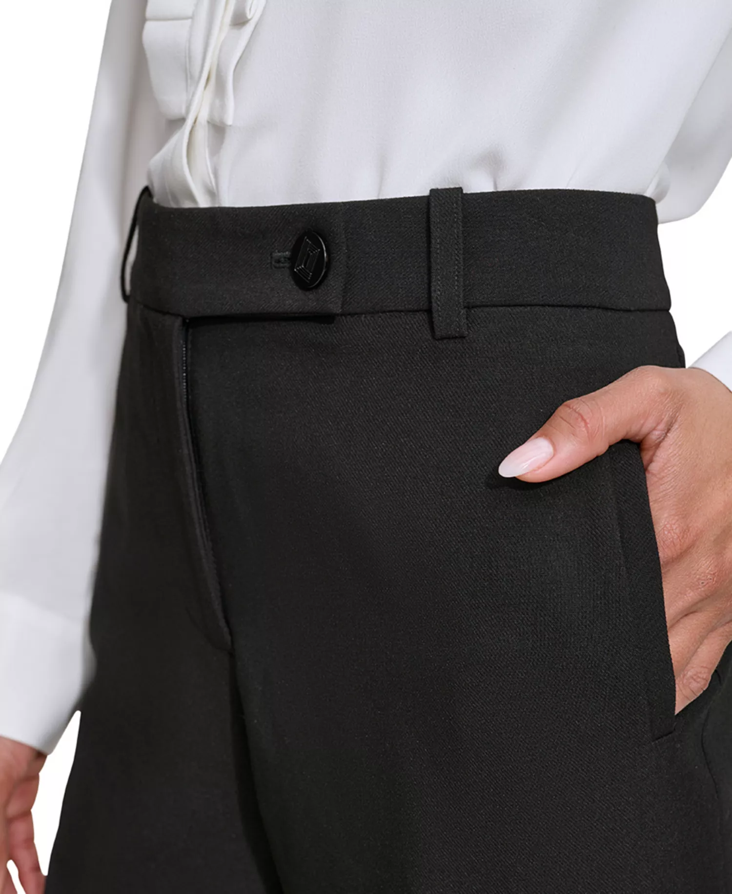 Karl Lagerfeld Women's Slim-Leg Ankle Pants  - Black - 0