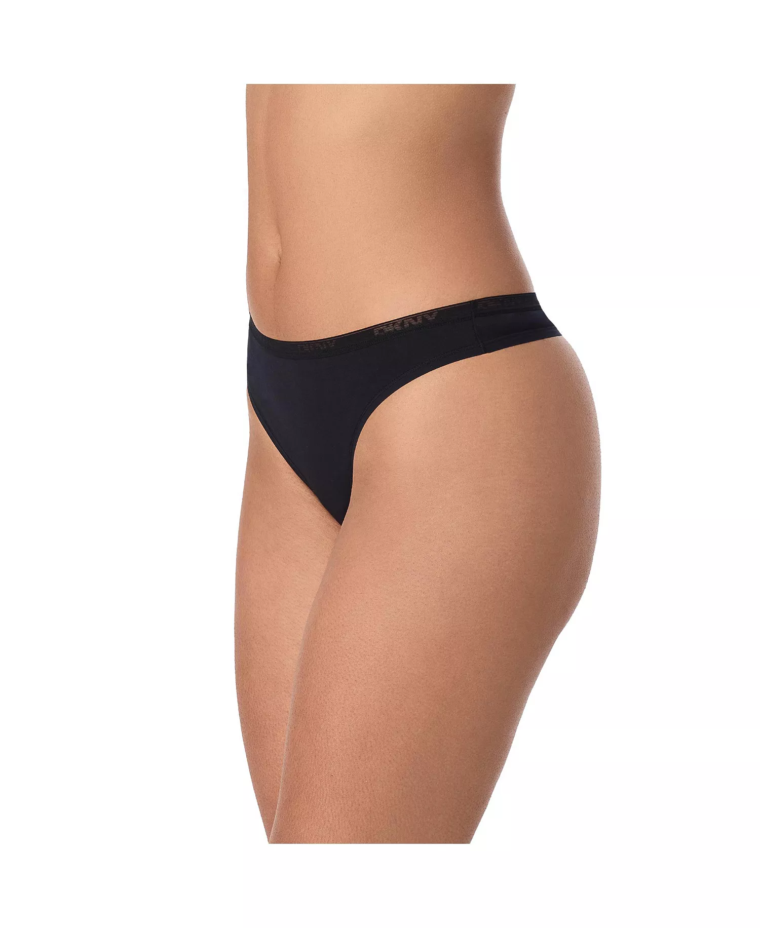 Women's Cotton Modal Thong 3 Pack- DK8461P3 - Black White Navy - L
