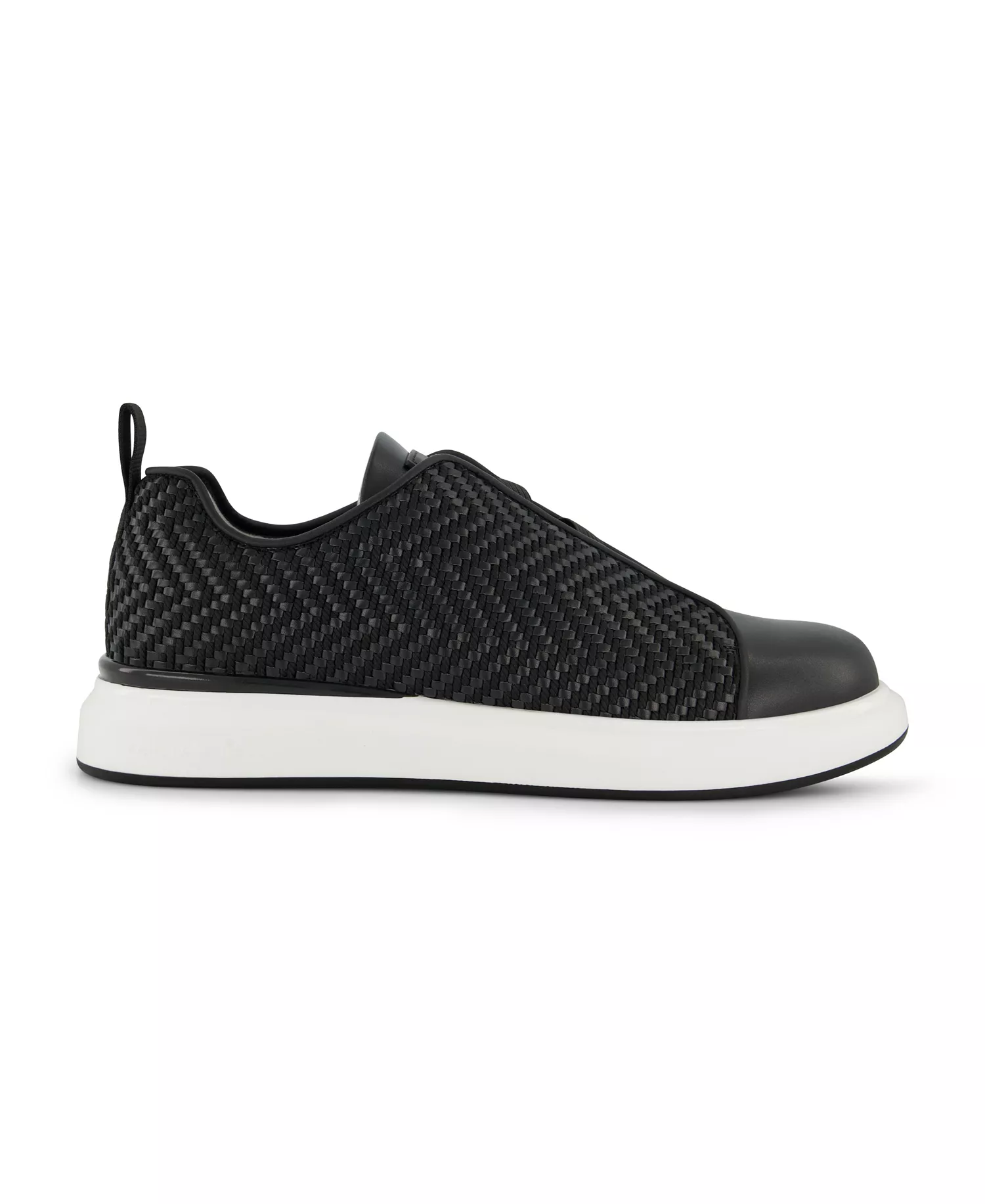Men's Front Crossed Slip On Sneakers - Black - 7.5