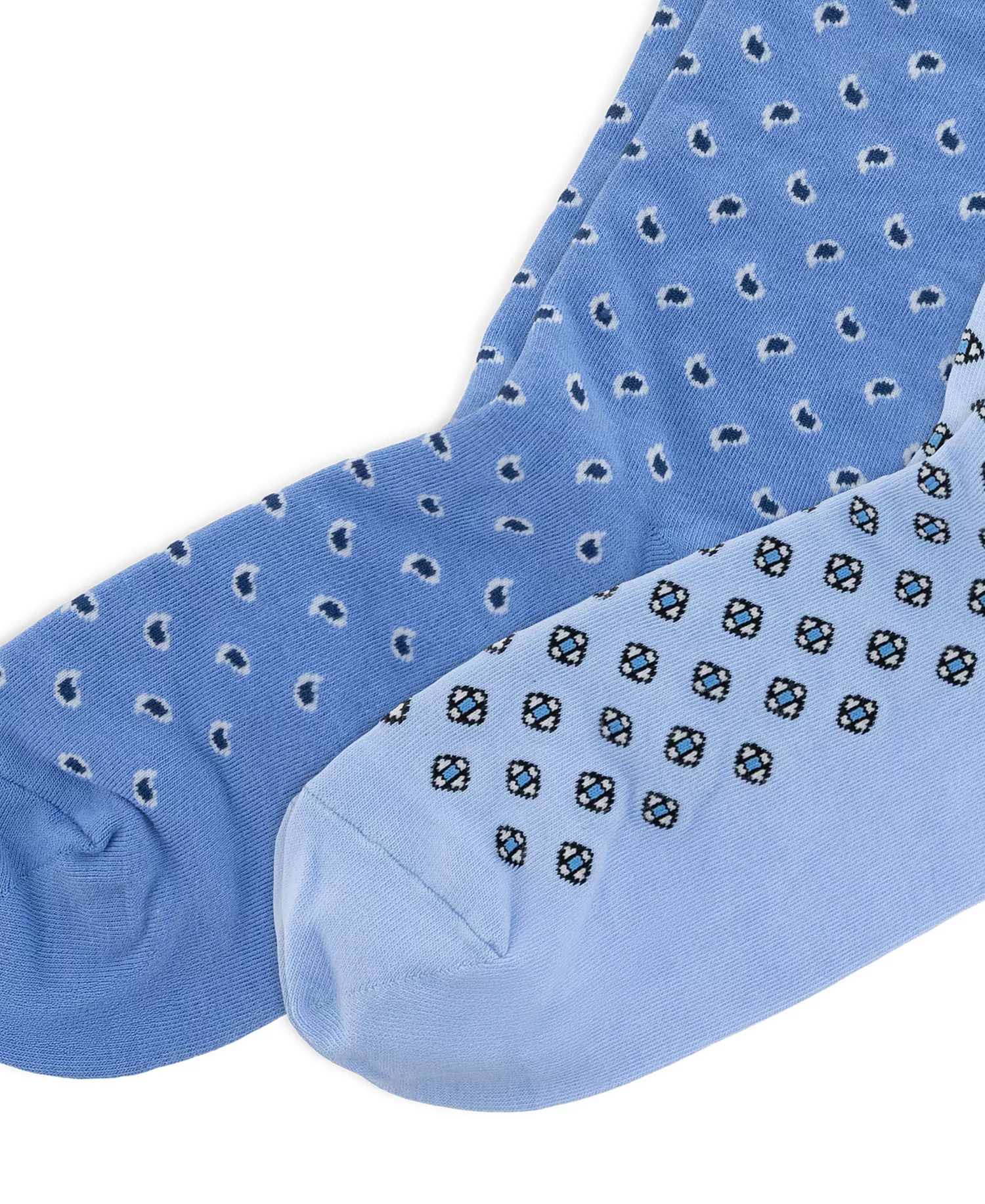 Men's Foulard Slack Socks, 2-Pack - Blue - 10-13