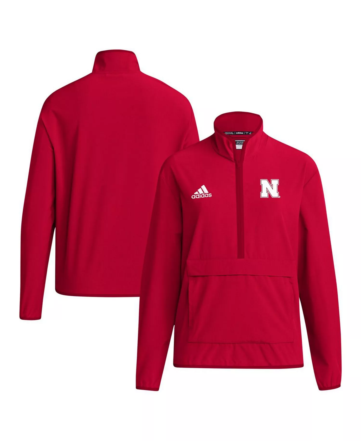 Men's Scarlet Nebraska Huskers Coaches Sideline Half-Zip Jacket - Scarlet - S