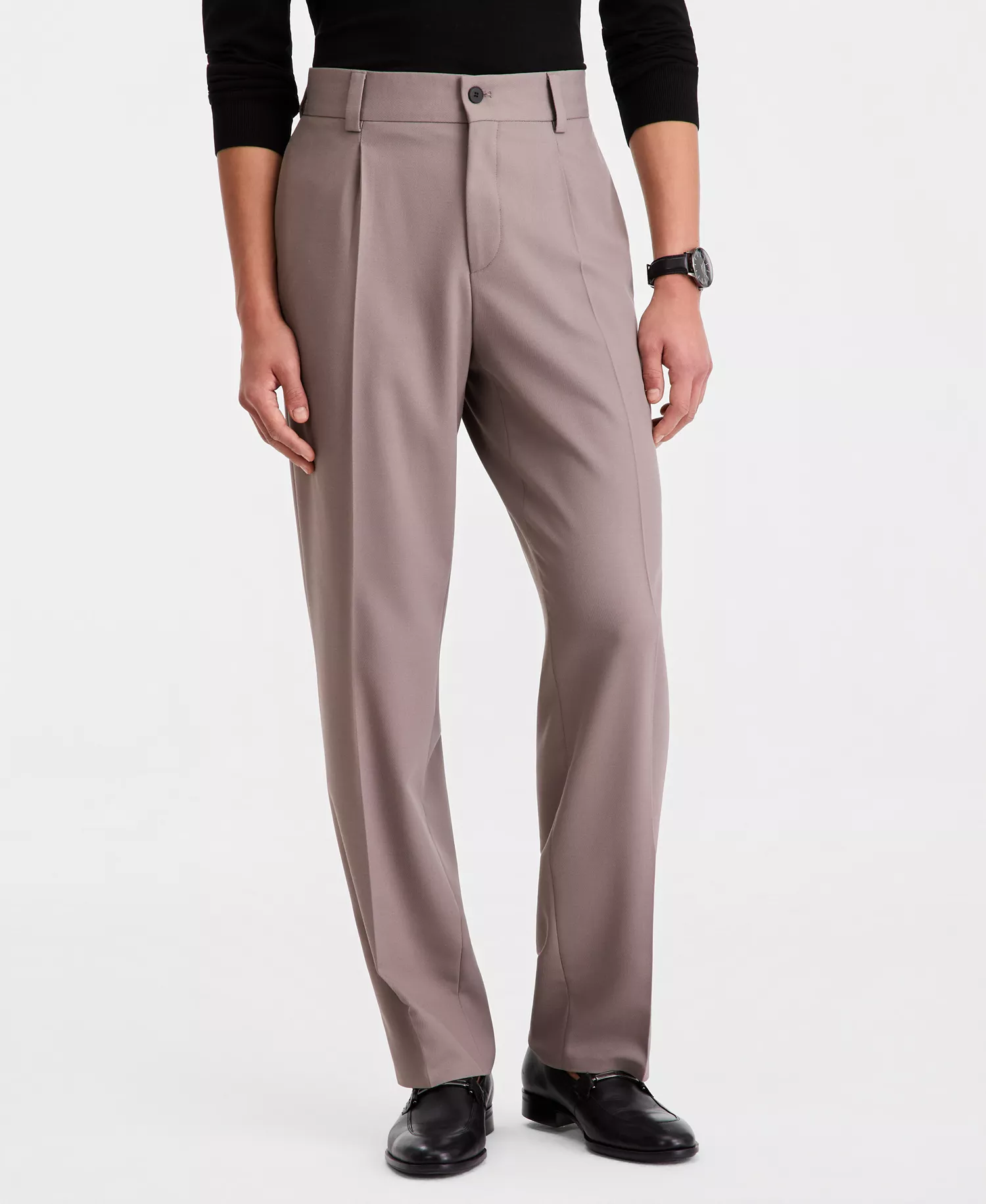 Men's Modern-Fit Suit Separates Trousers - Light Pastel Brown - 30R