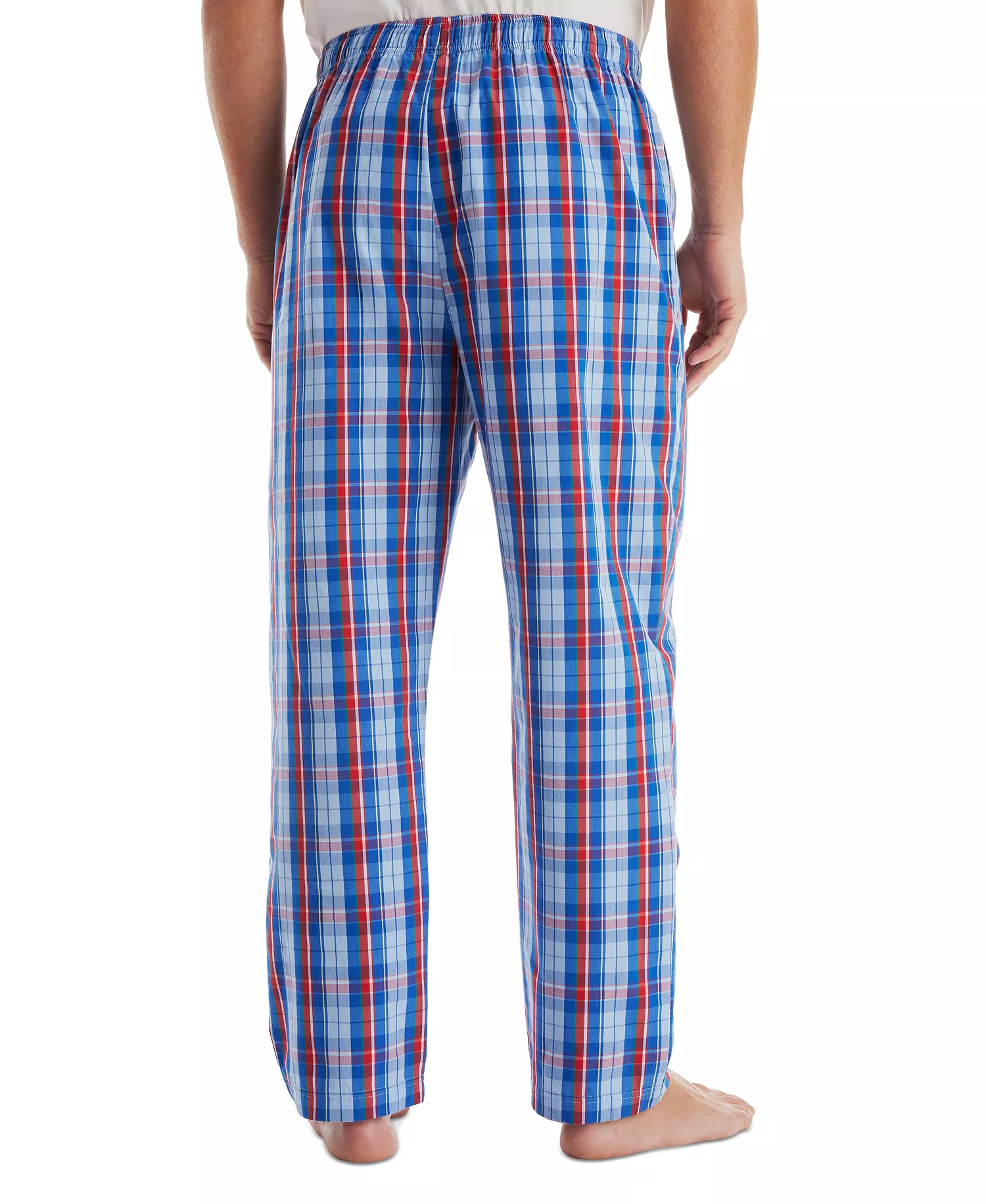 Men's Plaid Poplin Sleep Pants - Noon Blue - M