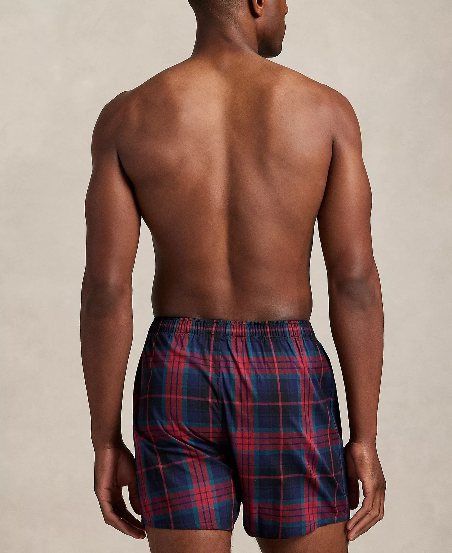 Men's Woven Single-Button Fly Boxer Shorts - Ski Tartan - L