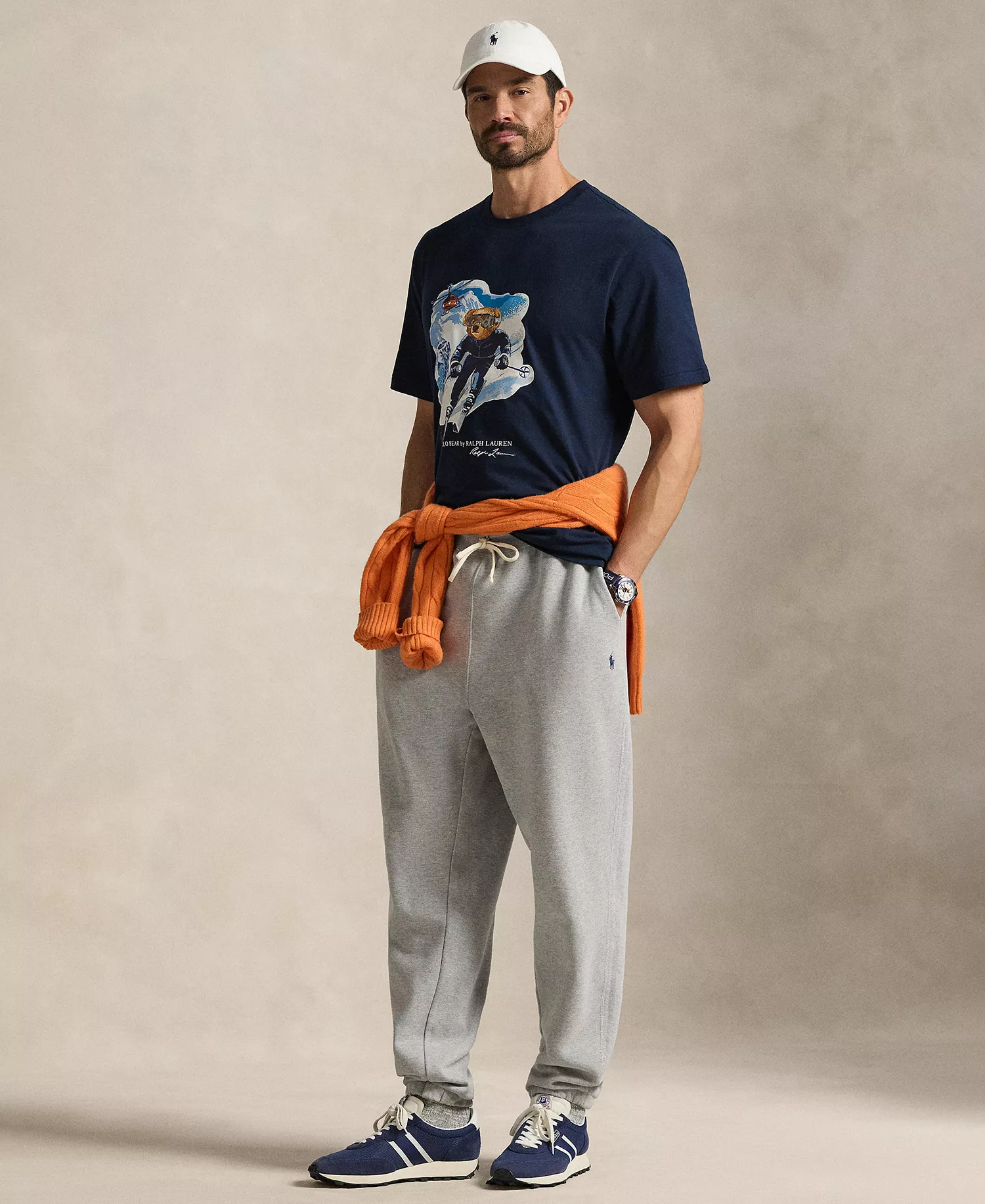 Men's Big & Tall Crewneck Short-Sleeve T-Shirt - Worth navy/active bear - 2LT