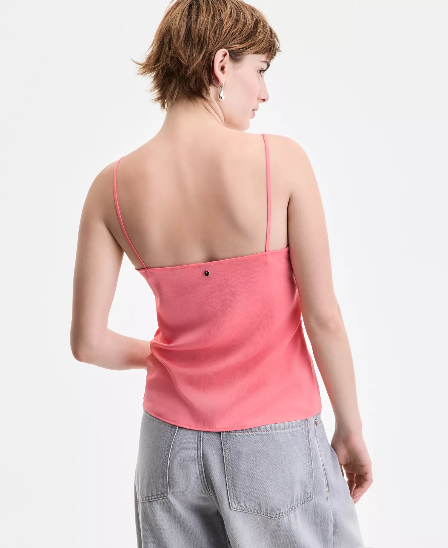 Women's Crossover V-Neck Camisole Top - Med Pink - 0