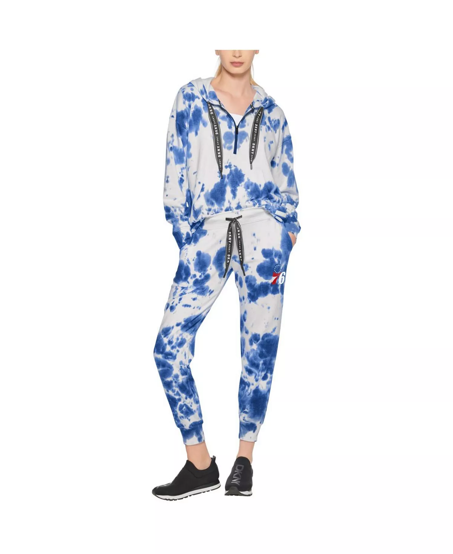 Women's White and Royal Philadelphia 76ers Melody Tie-Dye Jogger Pants - White, Royal - M