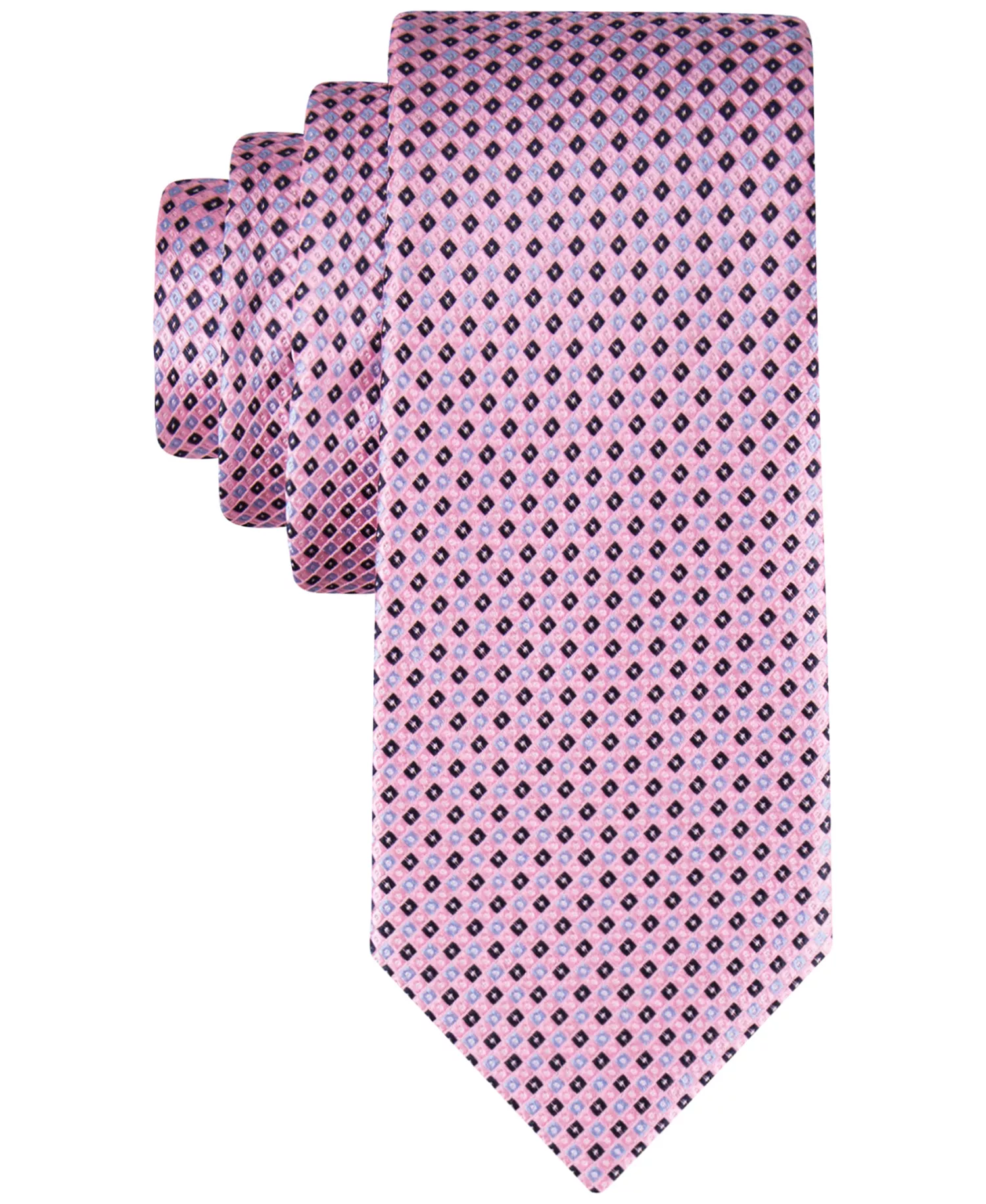 Men's Micro-Grid Tie - Pink - ONE SIZE