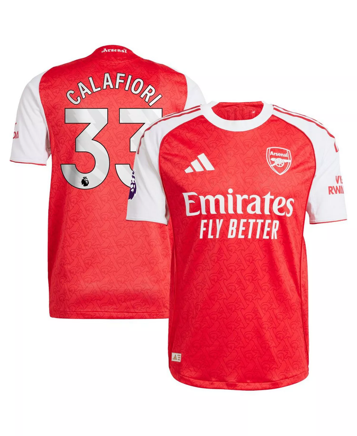 Men's Riccardo Calafiore Red Arsenal 2025/26 Home Authentic Player Jersey - Red - 2XL