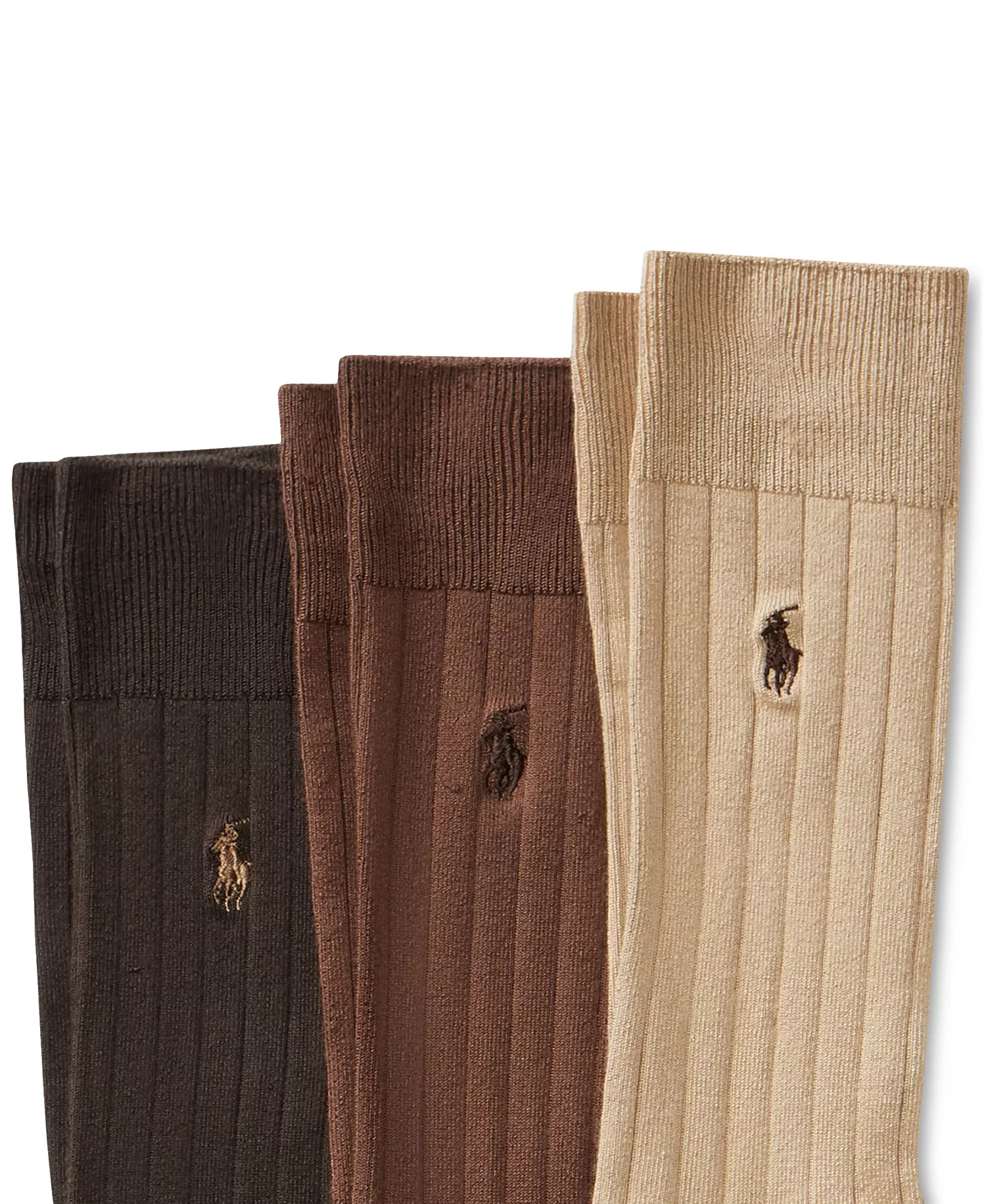 Men's 3-Pk. Supersoft Rib Dress Socks - Brown Assorted - 10-13