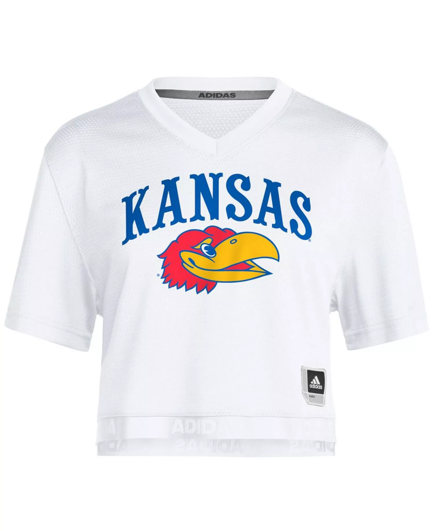 Women's White Kansas Jayhawks White Out Cropped T-Shirt - White - L