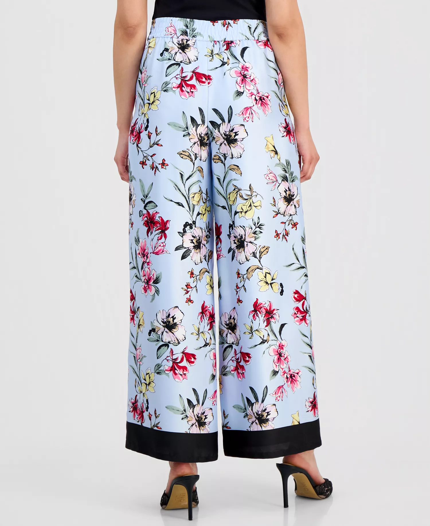 Petite Twill Border-Hem Pants, Macy's Exclusive - Dara Blooms - P/L