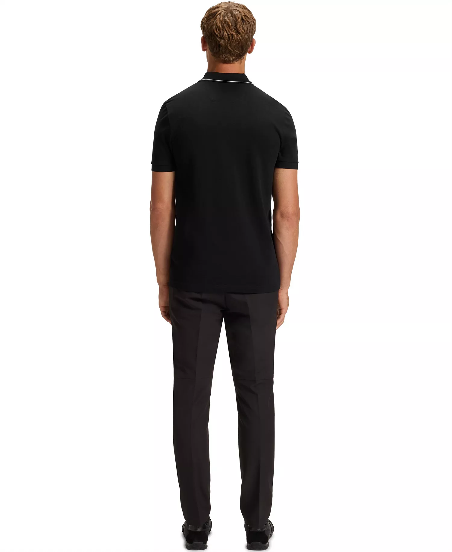 Men's Tonal Logo Slim-Fit Polo Shirt - Black - 2XL