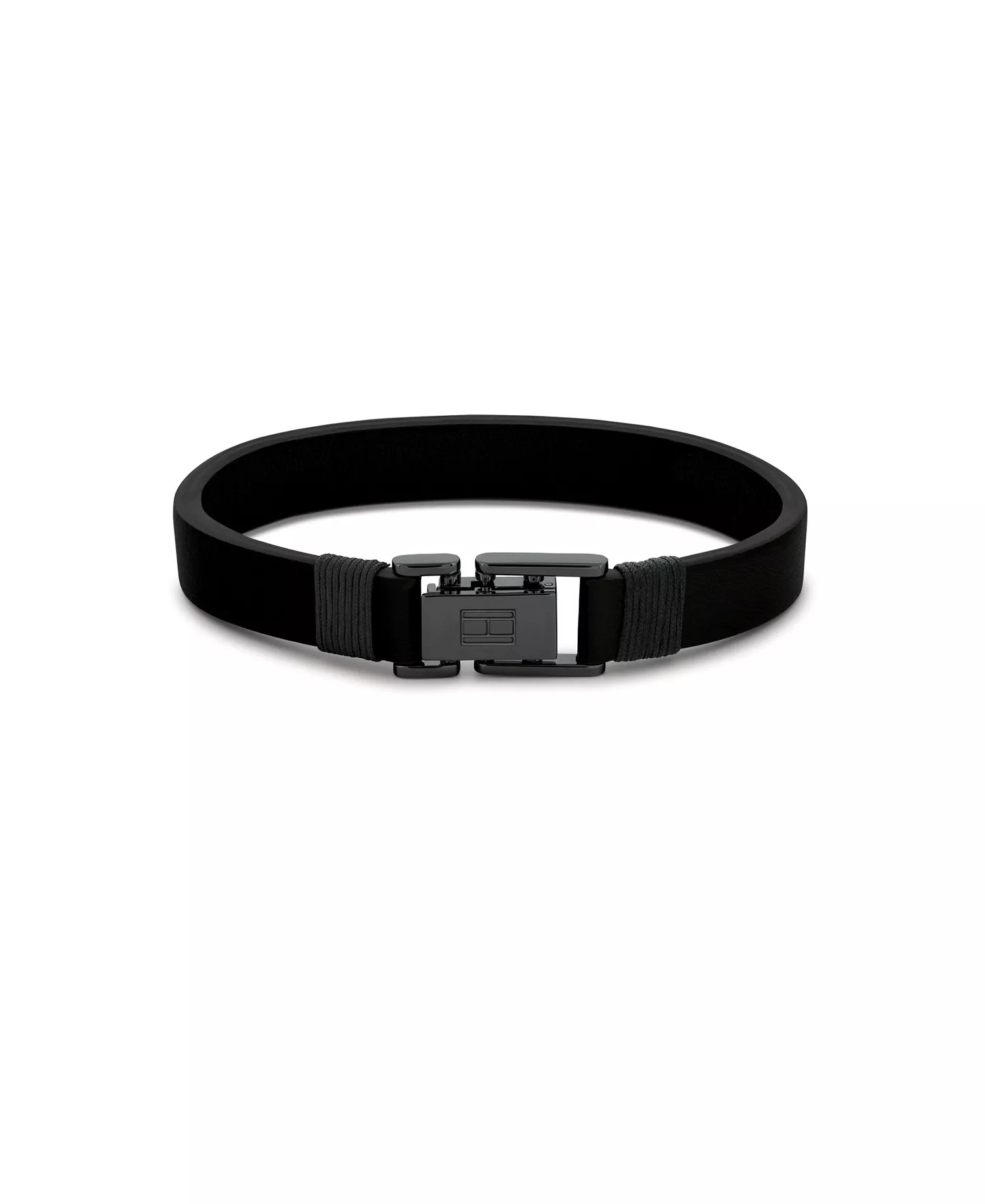 Men's Leather Bracelet - Black - 7.5