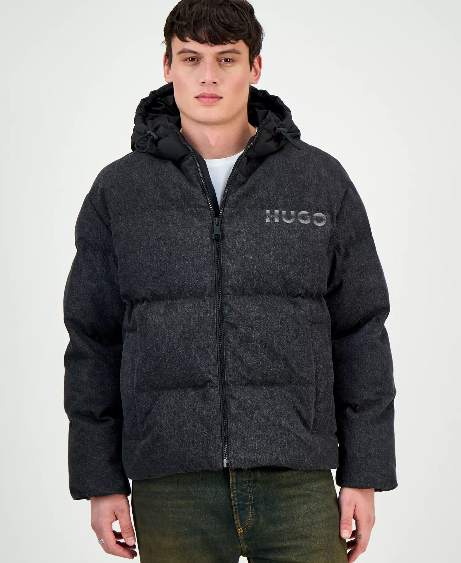 Men's Bowan Zip-Front Hooded Jacket - Black - 2XL