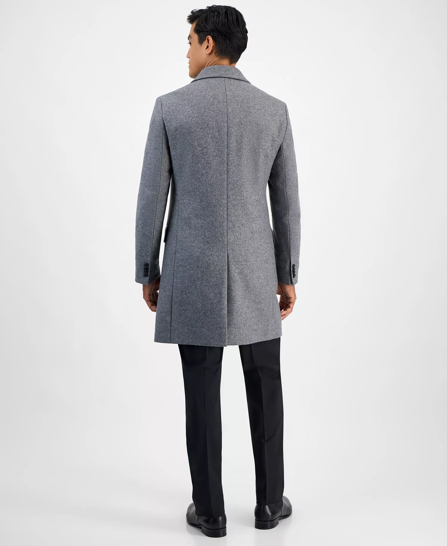 Men's Slim-Fit Wool-Cashmere Overcoat - Light Grey - 38R