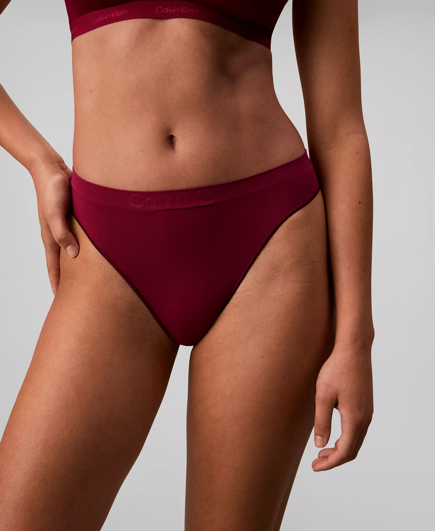 Women's Bonded Flex Thong Underwear QD3958 - Beet Red - L
