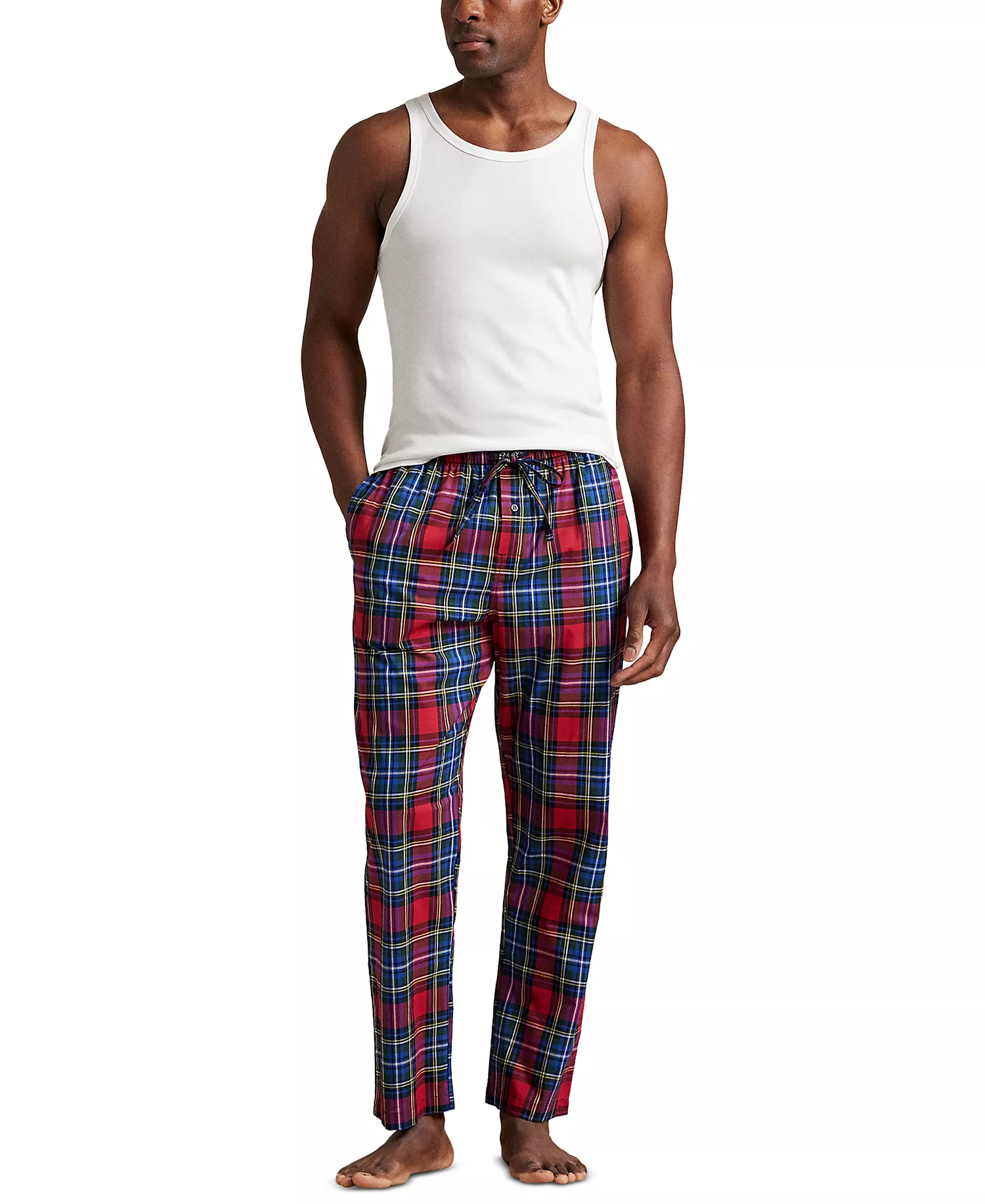 Men's Woven Plaid Pajama Pants - Bistro Plaid - L