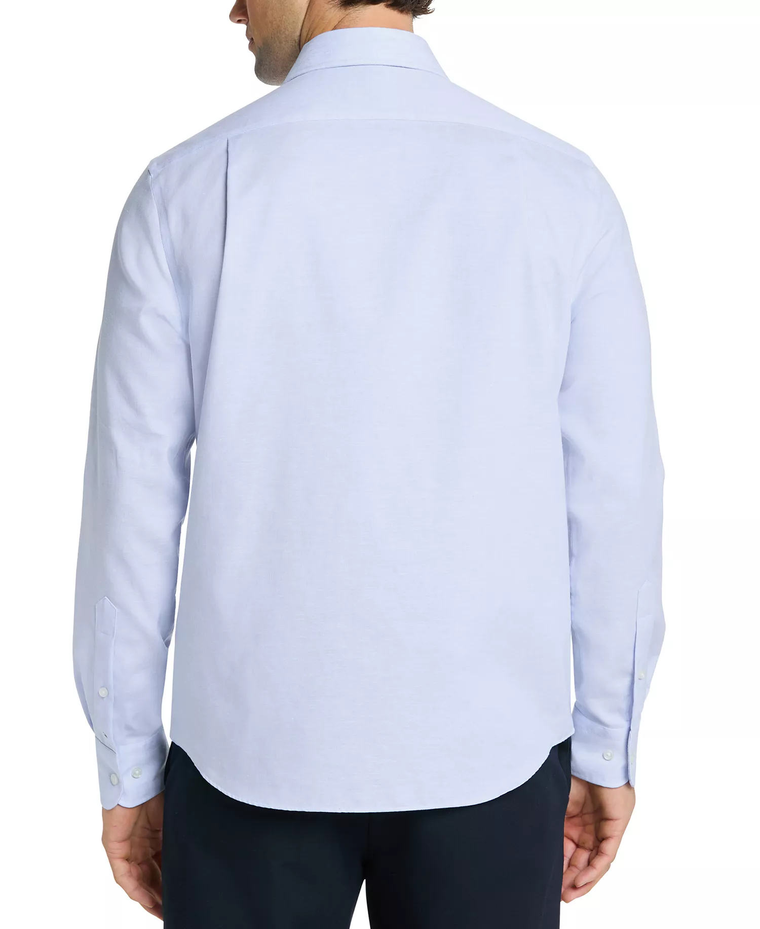 Mens Regular Fit Linen Dress Shirt - Blue - 14-14.5 32-33