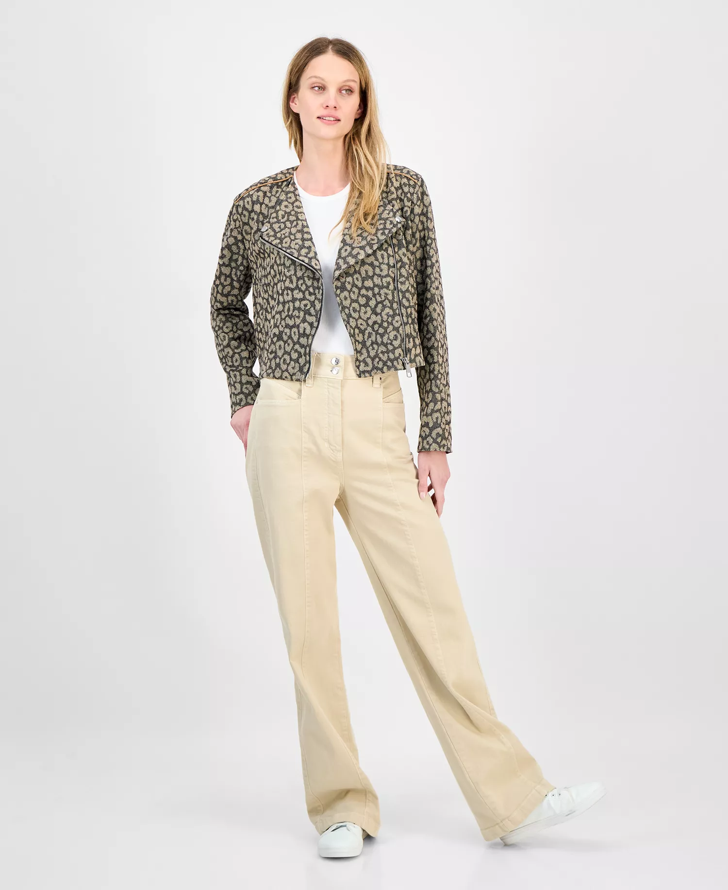 Women's Leopard-Print Crop Jacket  - Leopard Multi - 0