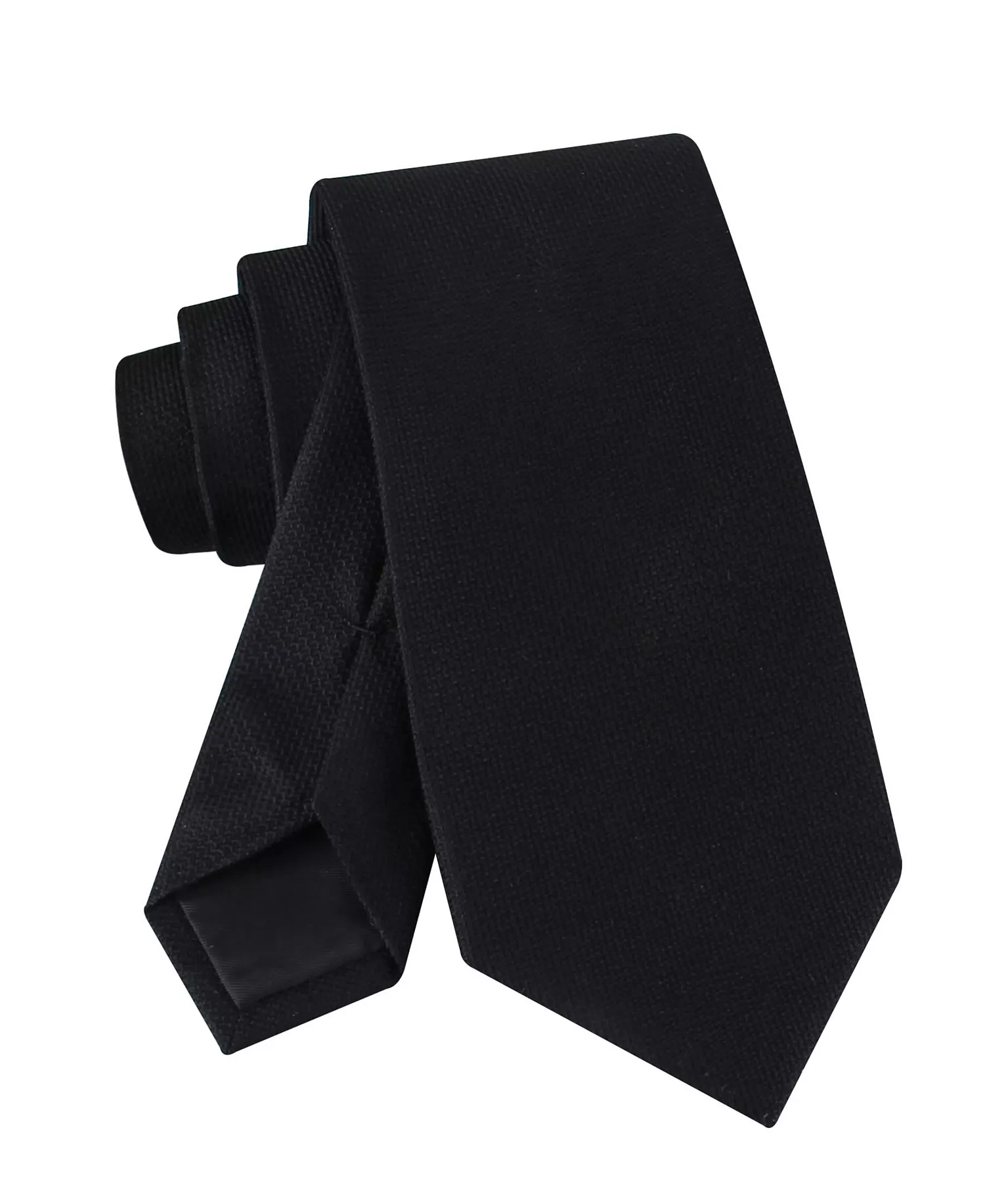 Men's Solid Silk Classic Tie - Black - ONE SIZE