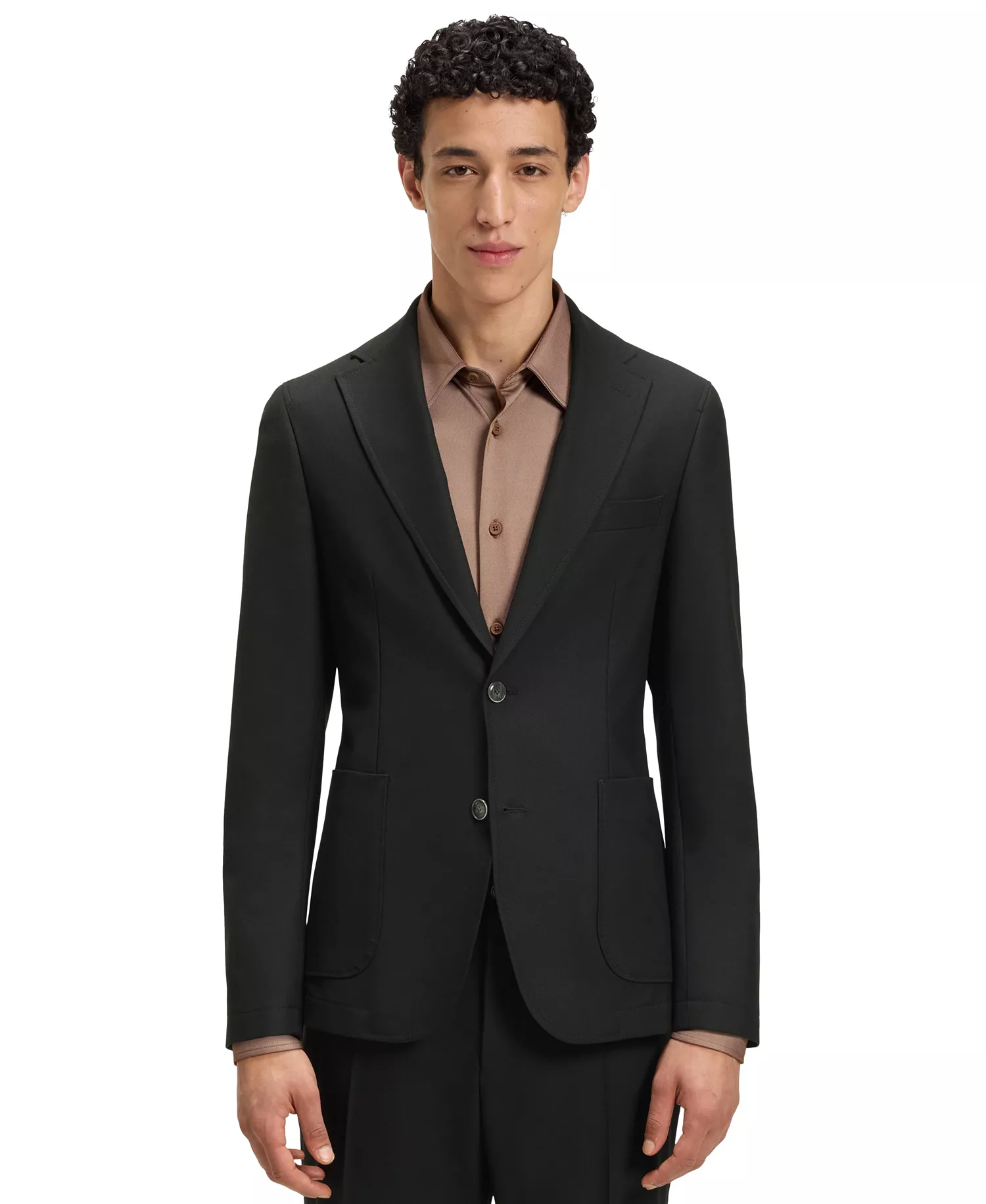 Men's Machine-Washable Stretch Slim-Fit Blazer - Black - 38R