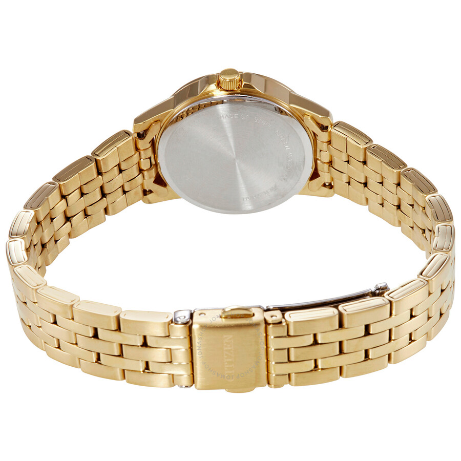 Citizen Quartz Black Dial Gold-tone Ladies Watch