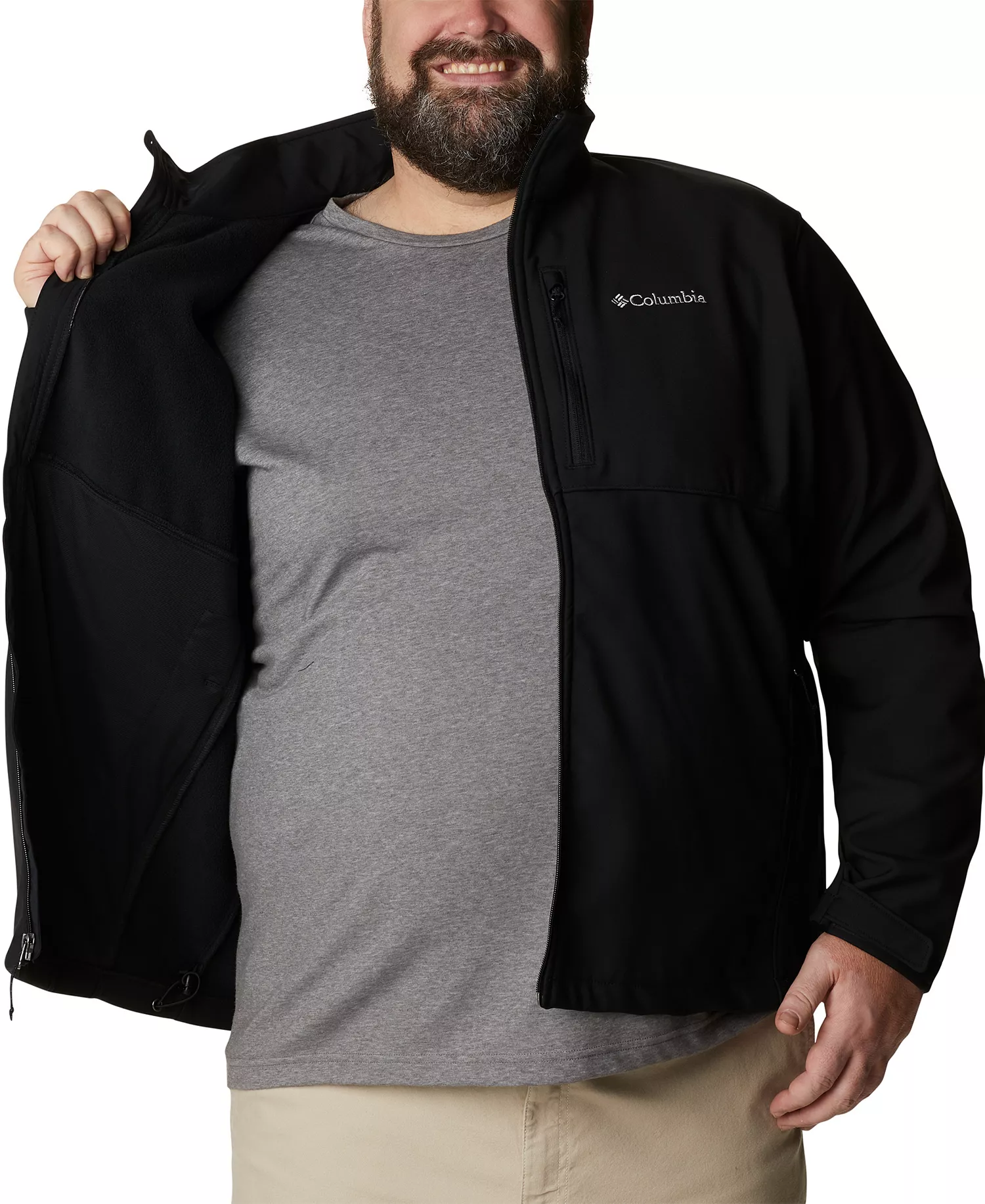 Men's Big & Tall Ascender Softshell Jacket - Black - 1X