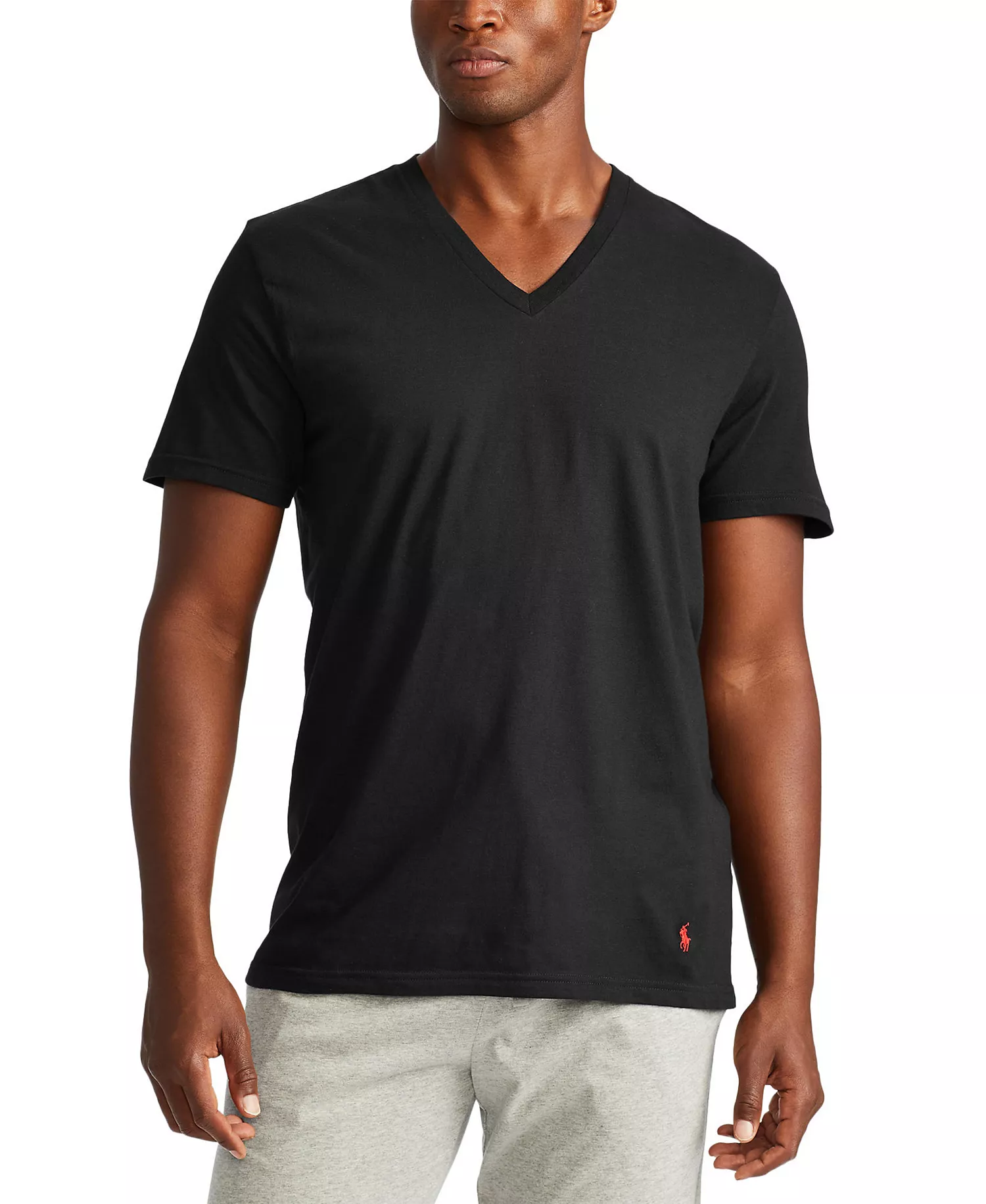 Men's Big and Tall 3-Pack V-Neck Undershirts - Black - 1X Big