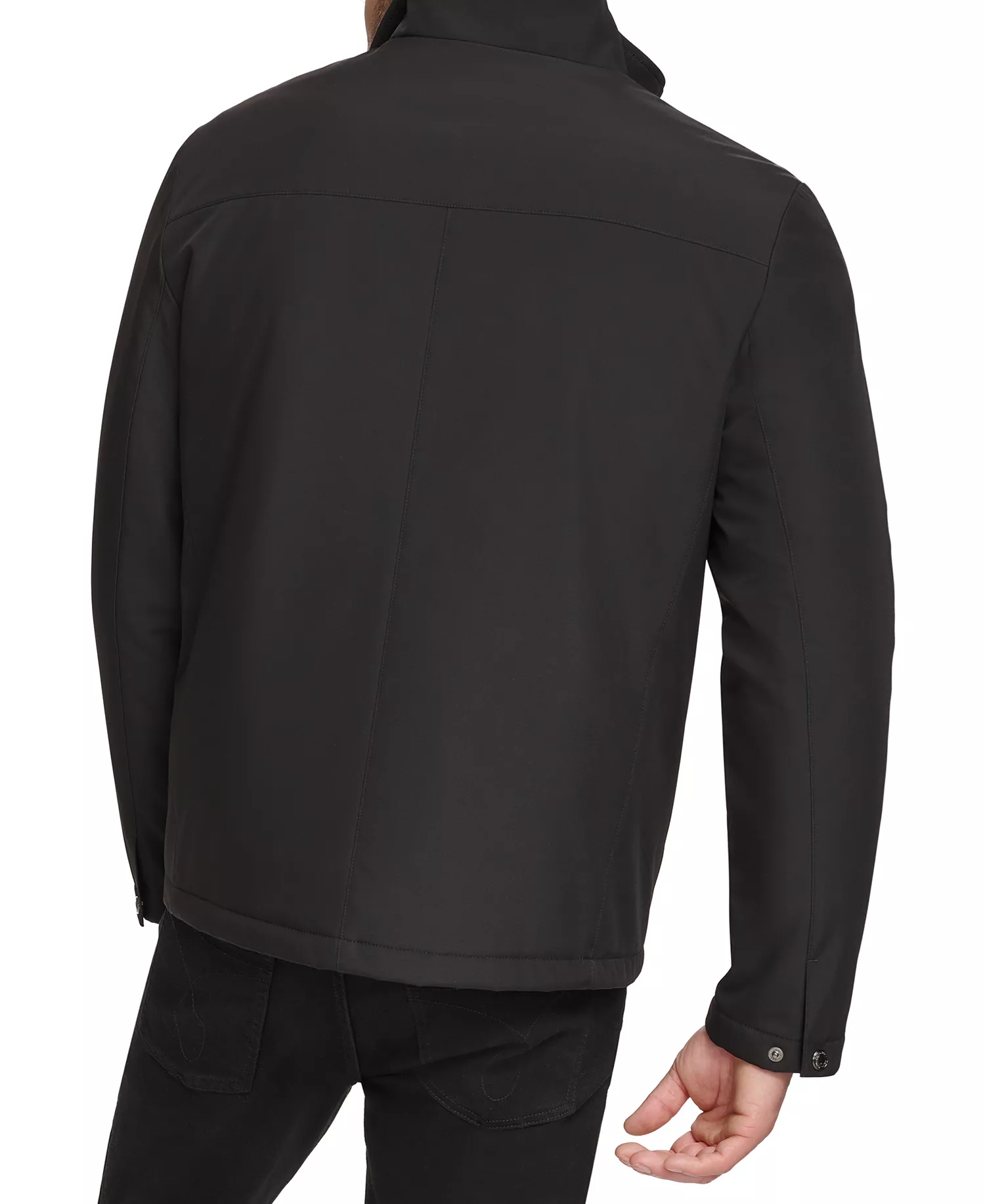 Men's Classic Midweight Stand Collar Jacket  - Black - 2XL