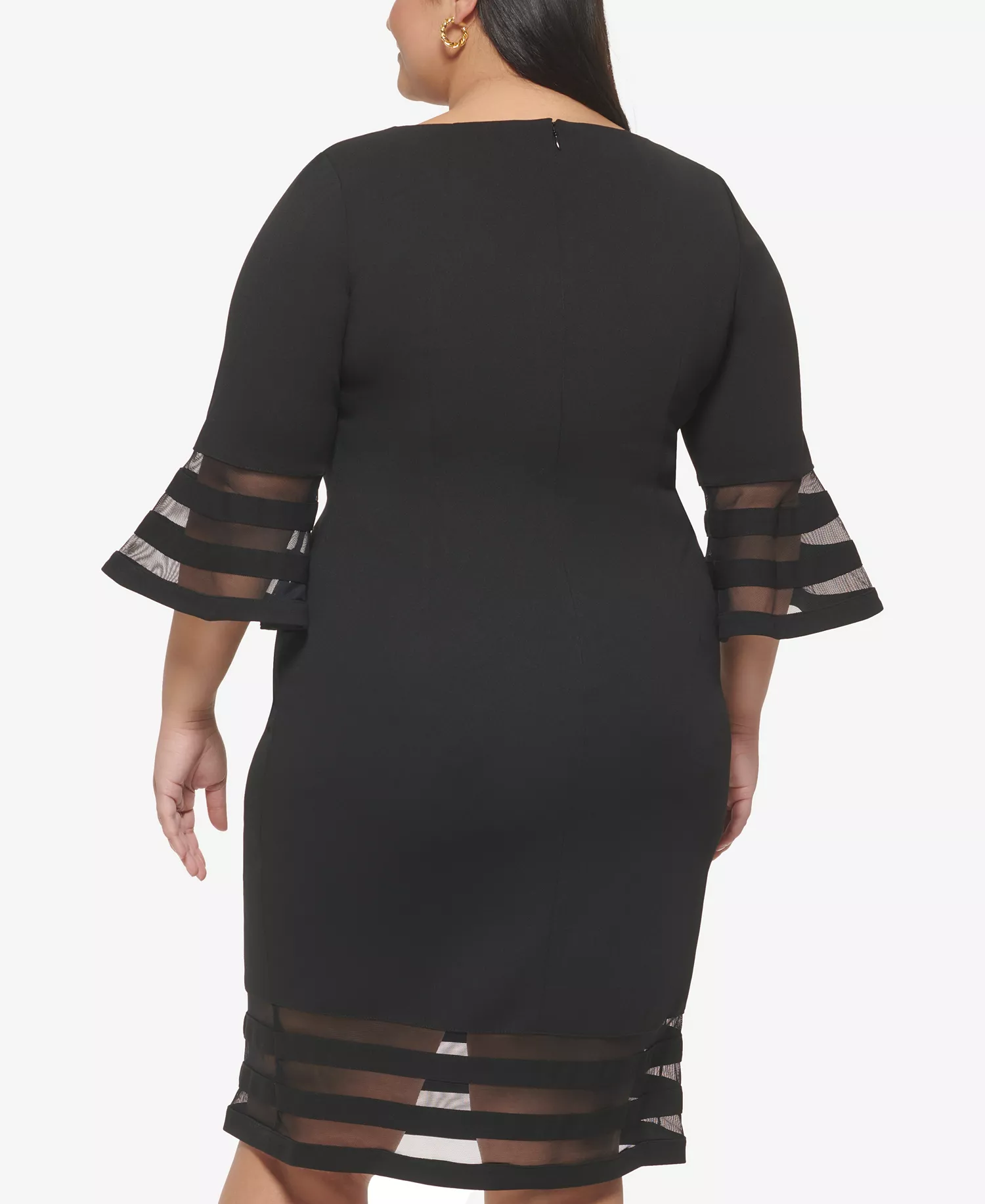 Plus Size Boat Neck Dress - Black - 14W