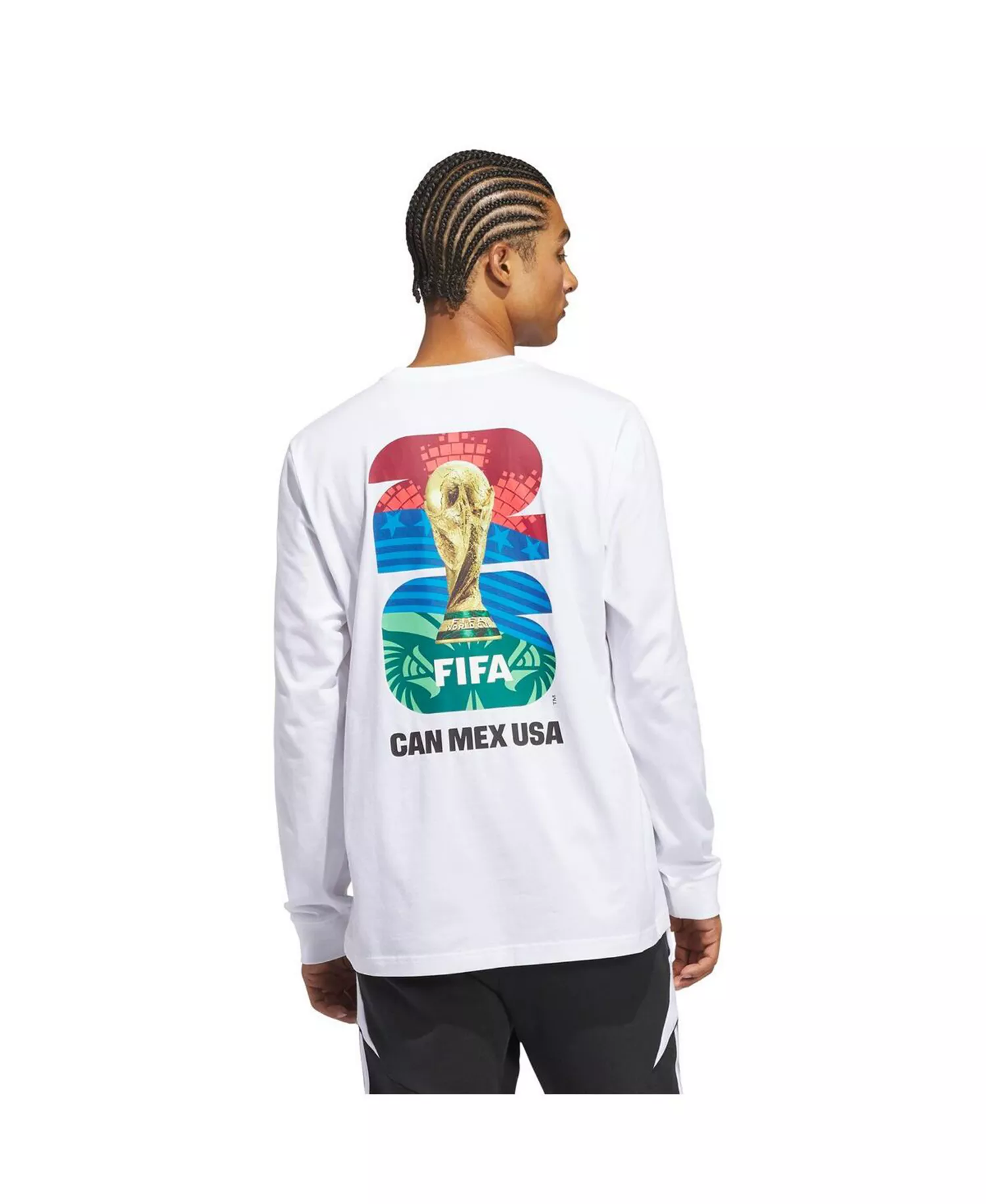 Men's White 2026 FIFA World Cup Graphic Long Sleeve T-Shirt - White - 2XL