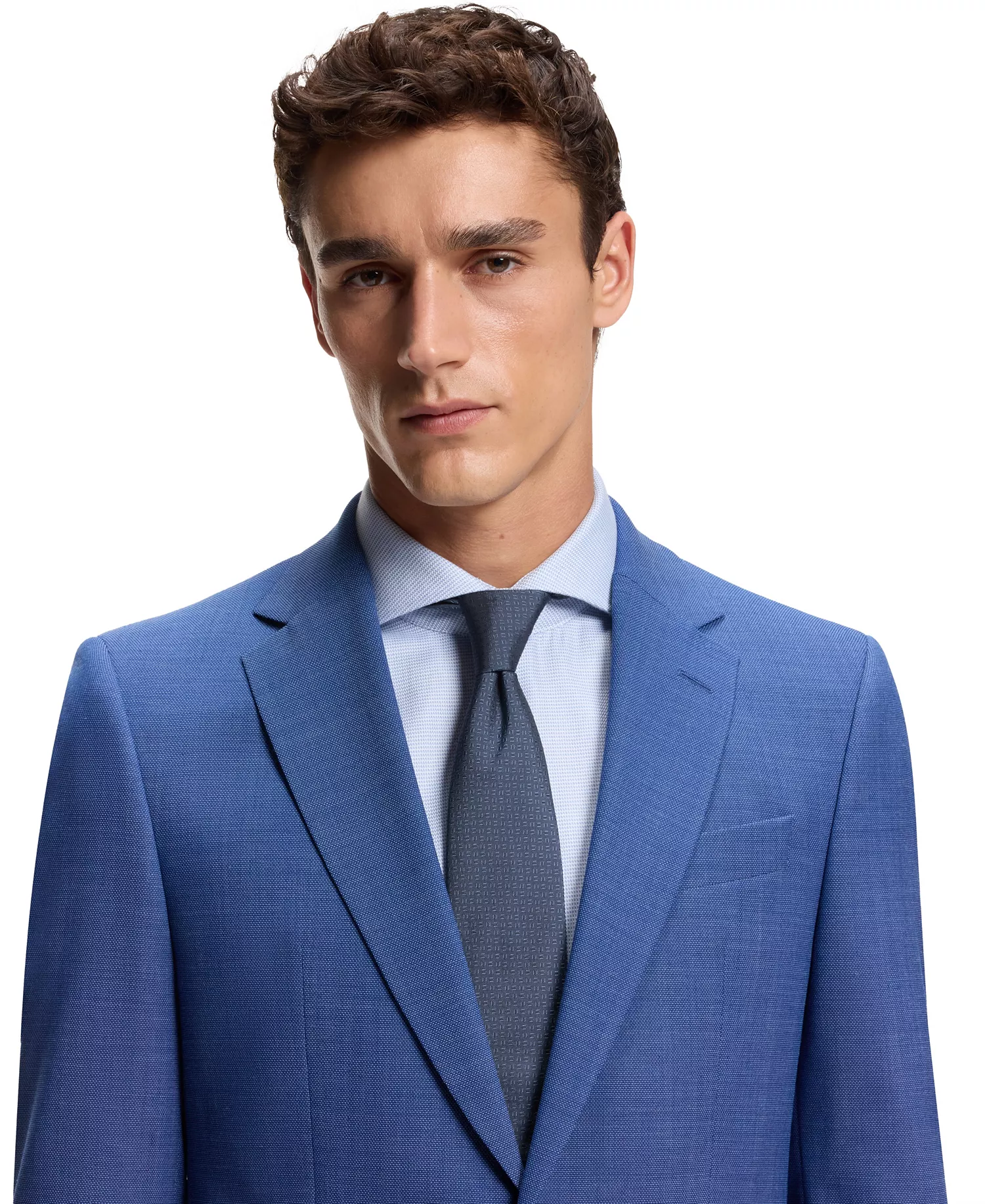 Men's Silk Blend Jacquard-Pattern Tie - Open Blue - ONE SIZE