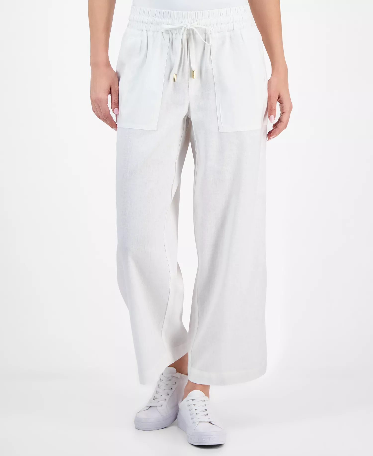 Nautica Women's Mid-Rise Ankle Pants - Bright White - L