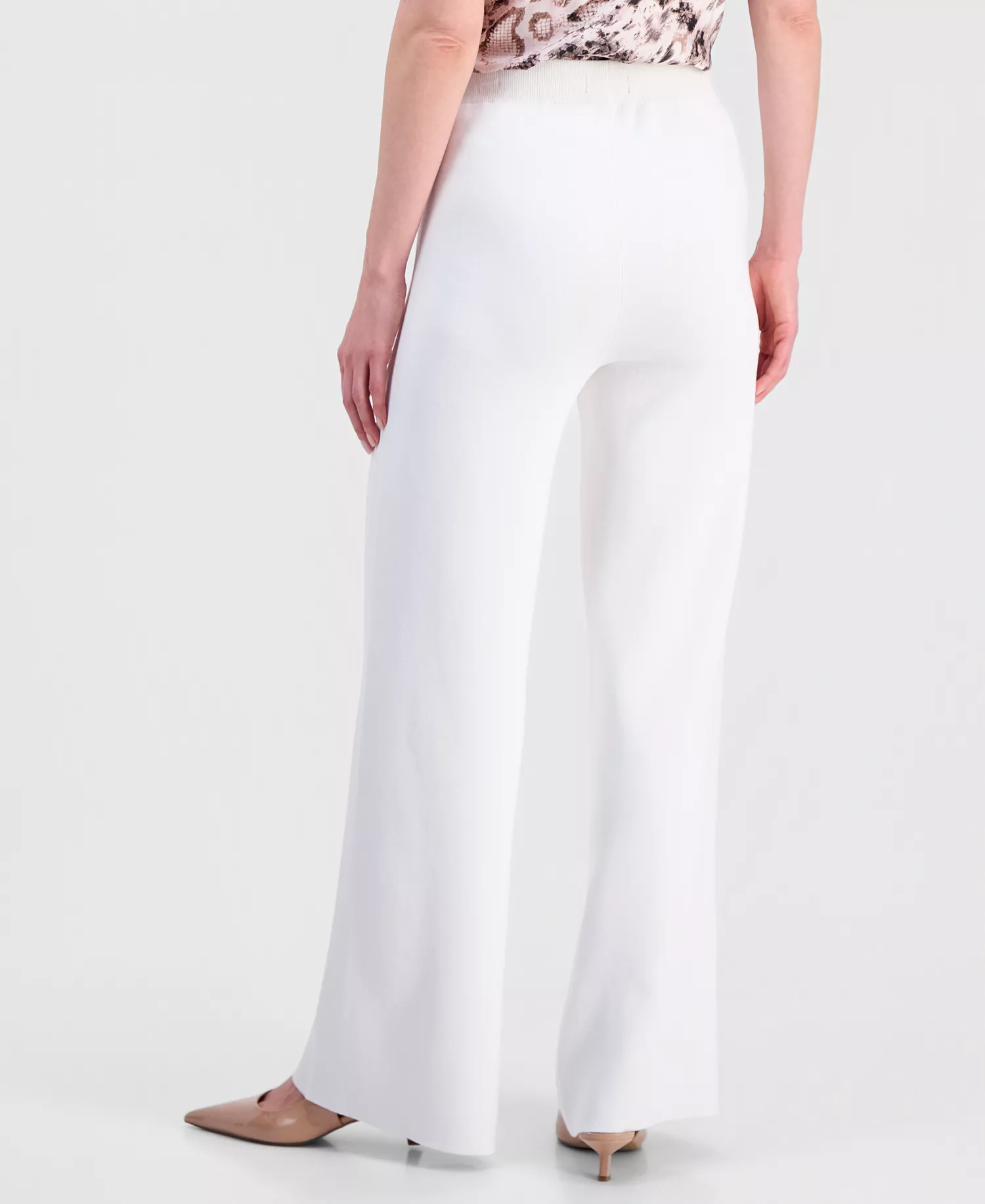 Petite Mid-Rise Straight-Leg Pants - Ivory - P/L