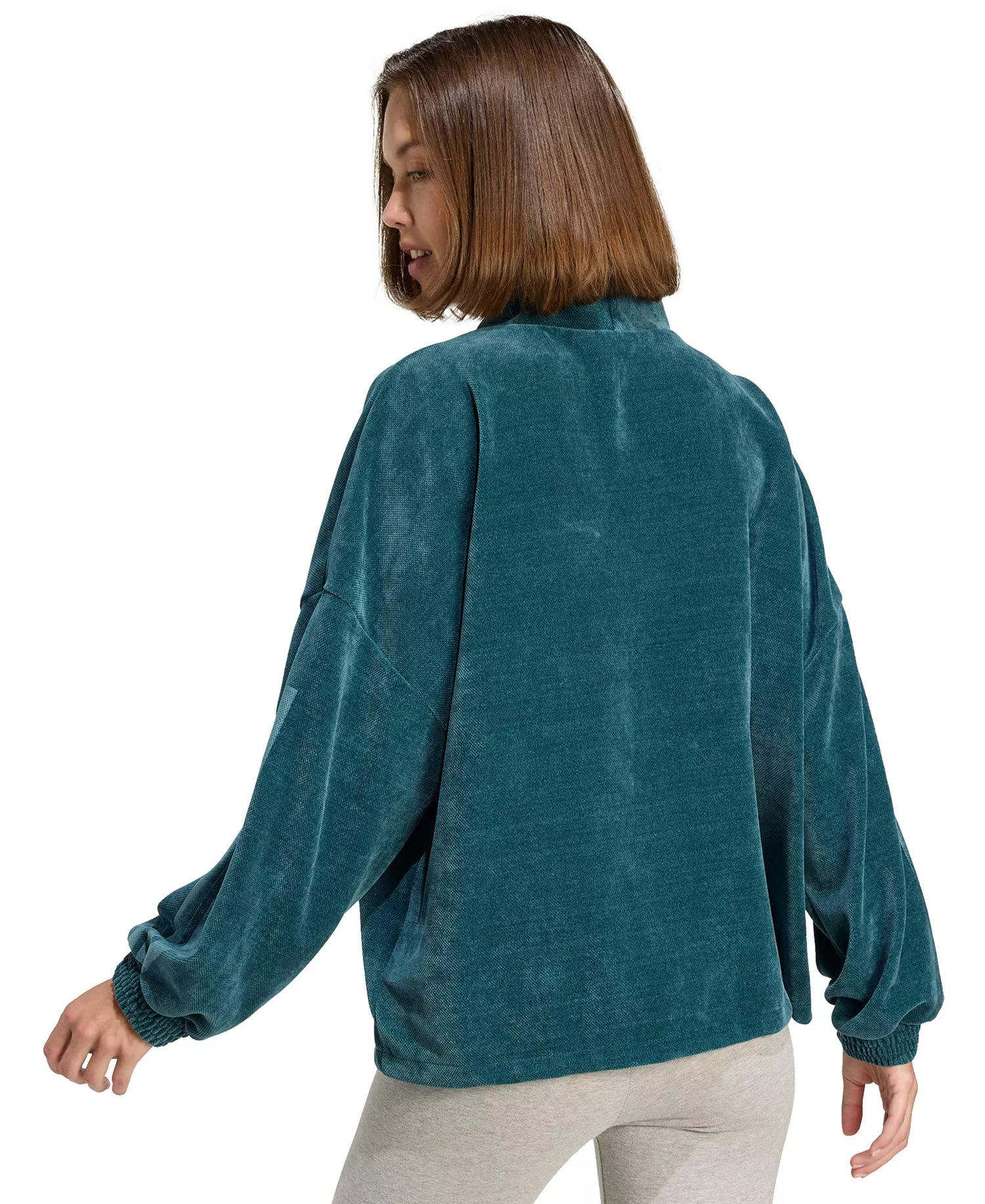 Women's Tiro Velour High Neck Sweatshirt - Aurora Ivy - L