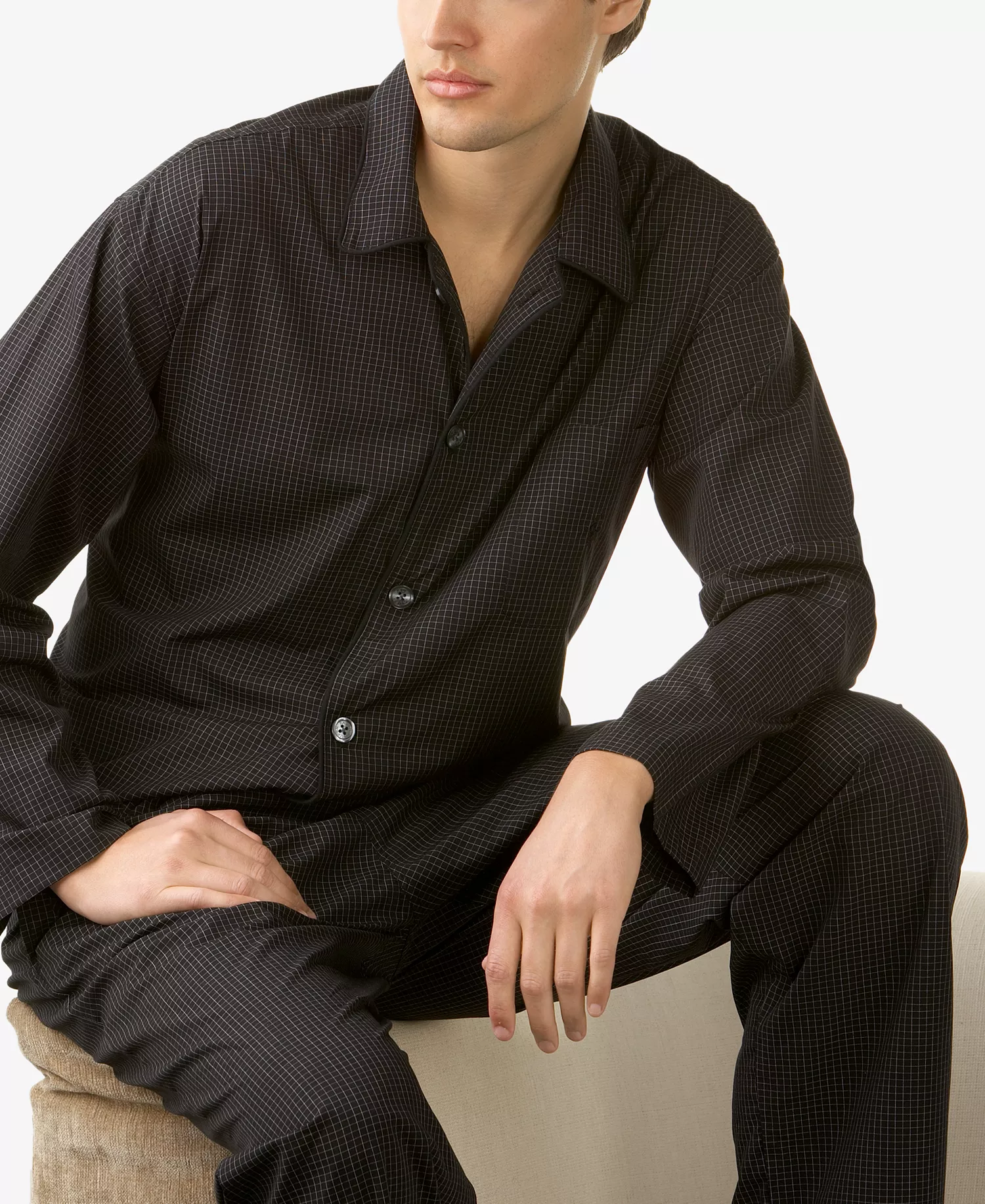 Men's Woven Pajama Top - Soho Plaid - L