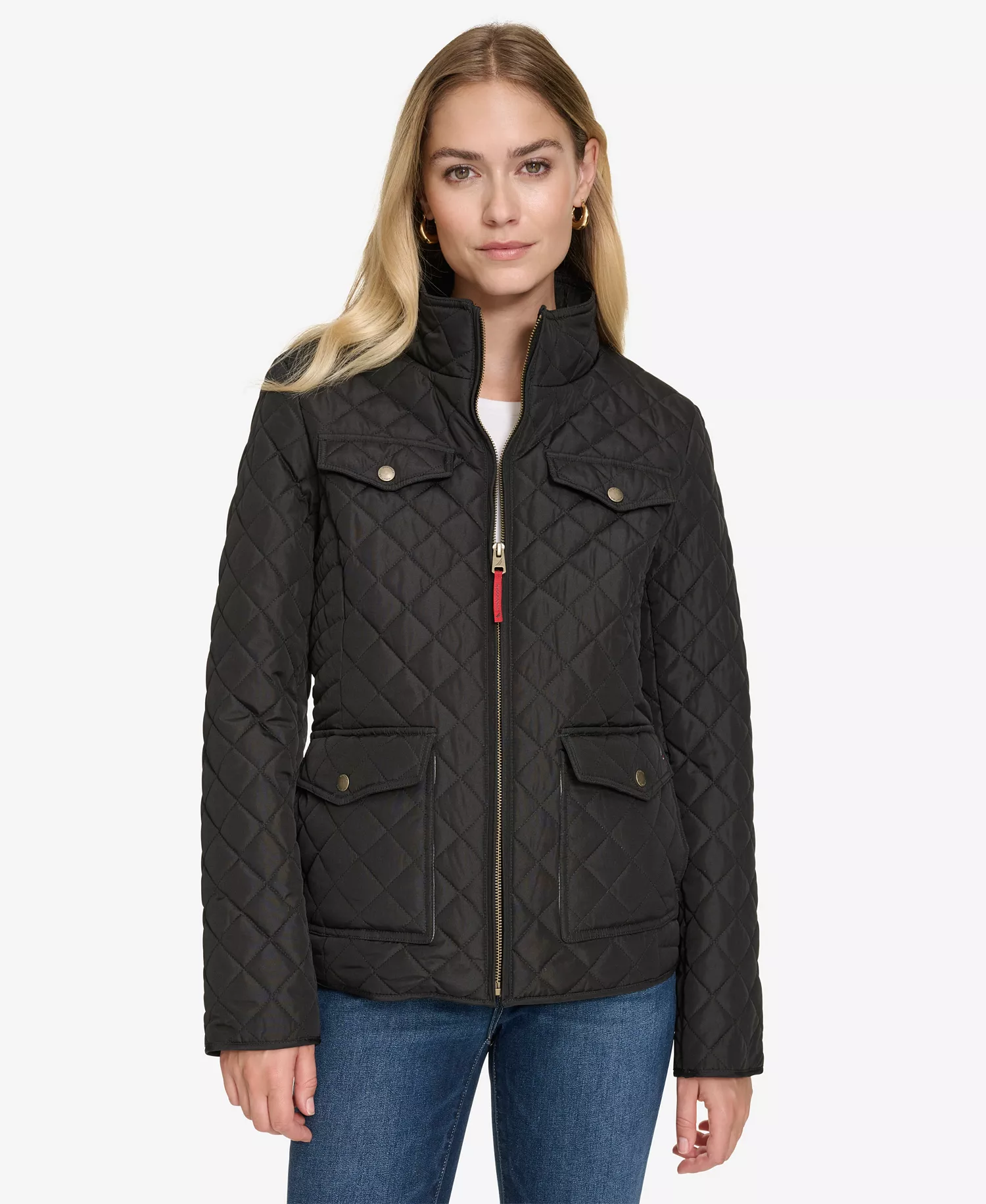 Nautica Women's Solid Quilted Jacket - Black - L