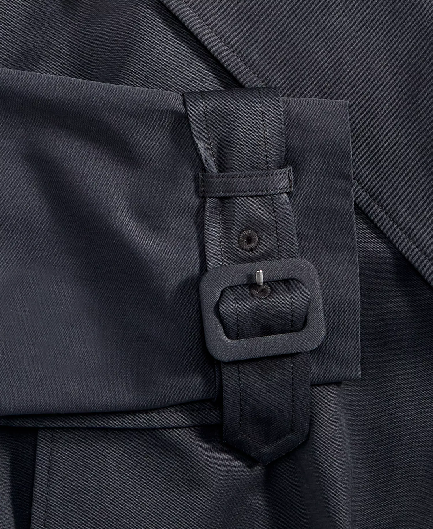 Women's Bubble-Hem Cropped Trench Jacket, Macy's Exclusive - Deep Black - L